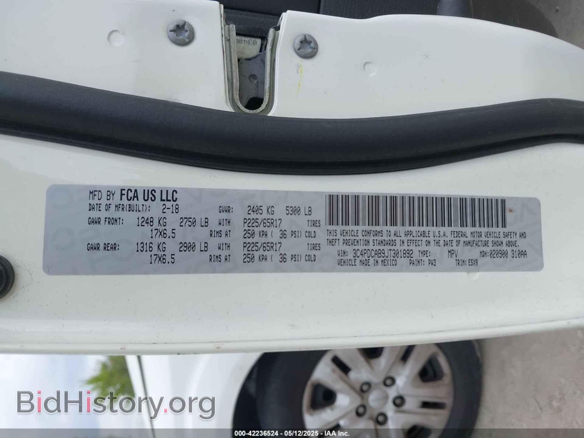 2018 DODGE JOURNEY - VIN: 3C4PDCAB9JT301892 - Фото 9