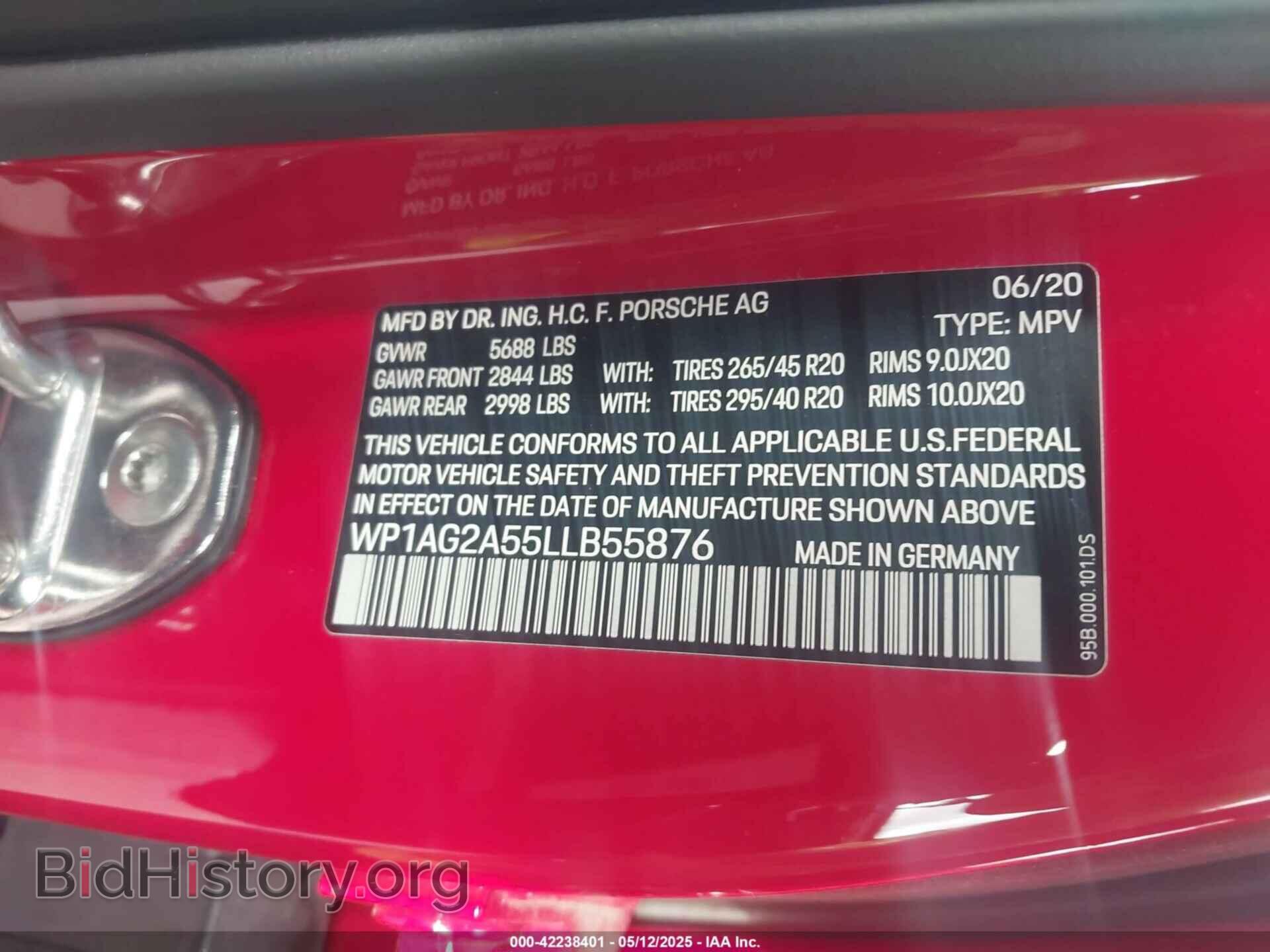 2020 PORSCHE MACAN - VIN: WP1AG2A55LLB55876 - Фото 9