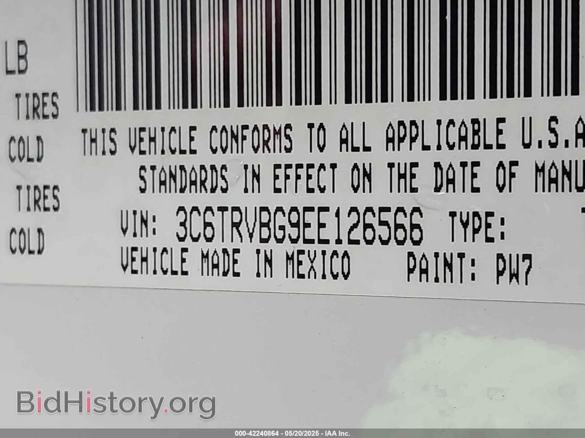 2014 RAM PROMASTER 1500 - VIN: 3C6TRVBG9EE126566 - Фото 9