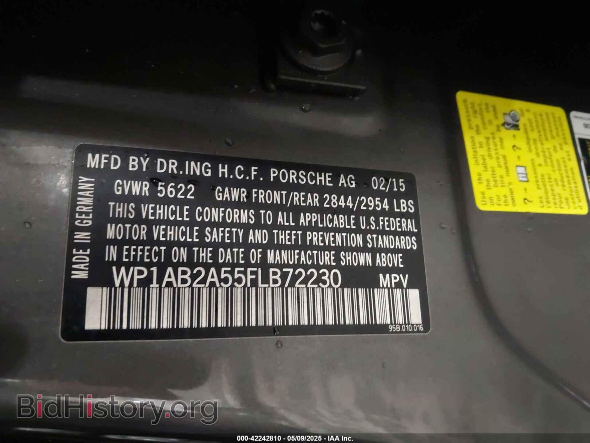 2015 PORSCHE MACAN - VIN: WP1AB2A55FLB72230 - Photo 9