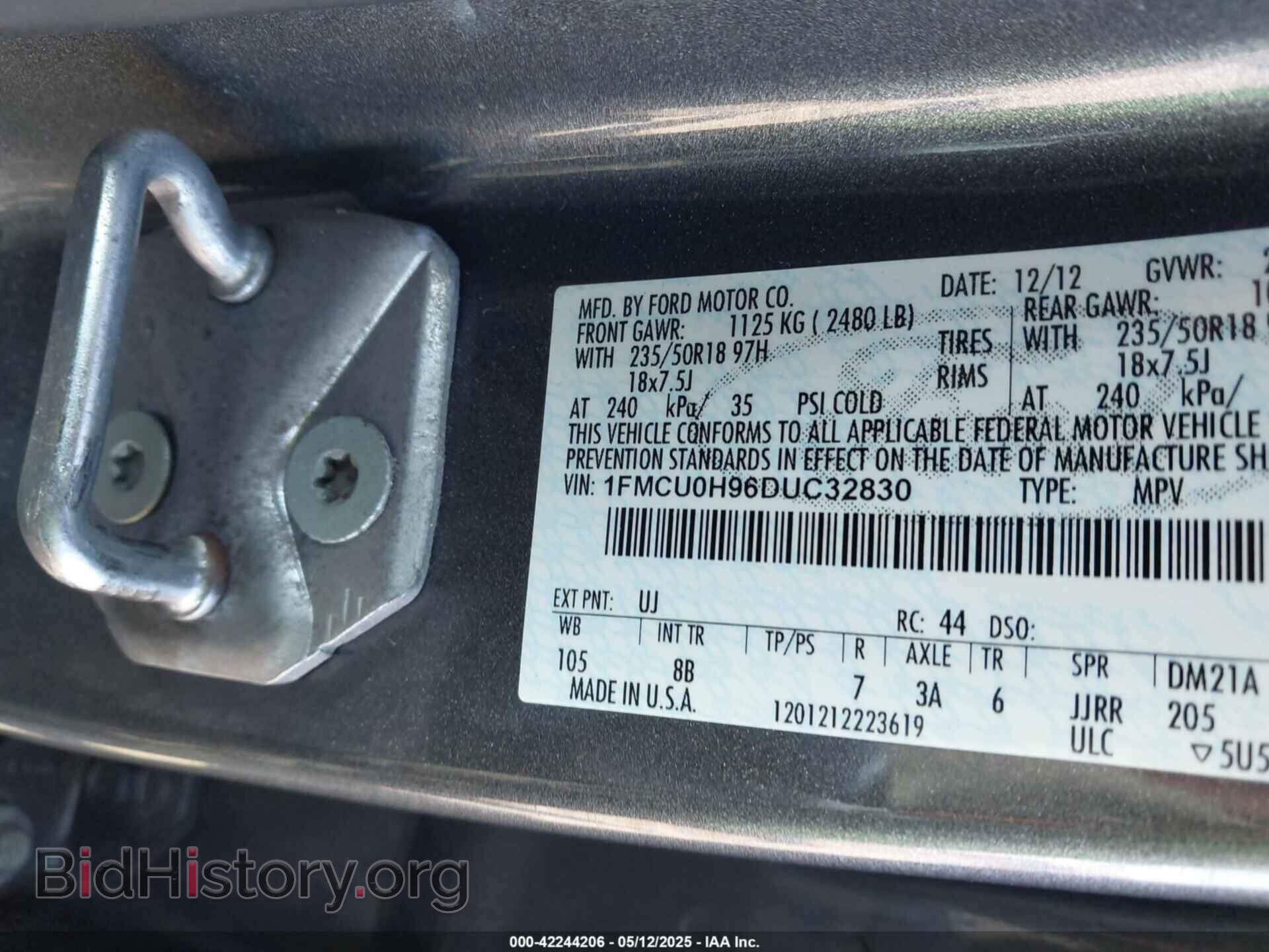 2013 FORD ESCAPE - VIN: 1FMCU0H96DUC32830 - Photo 9