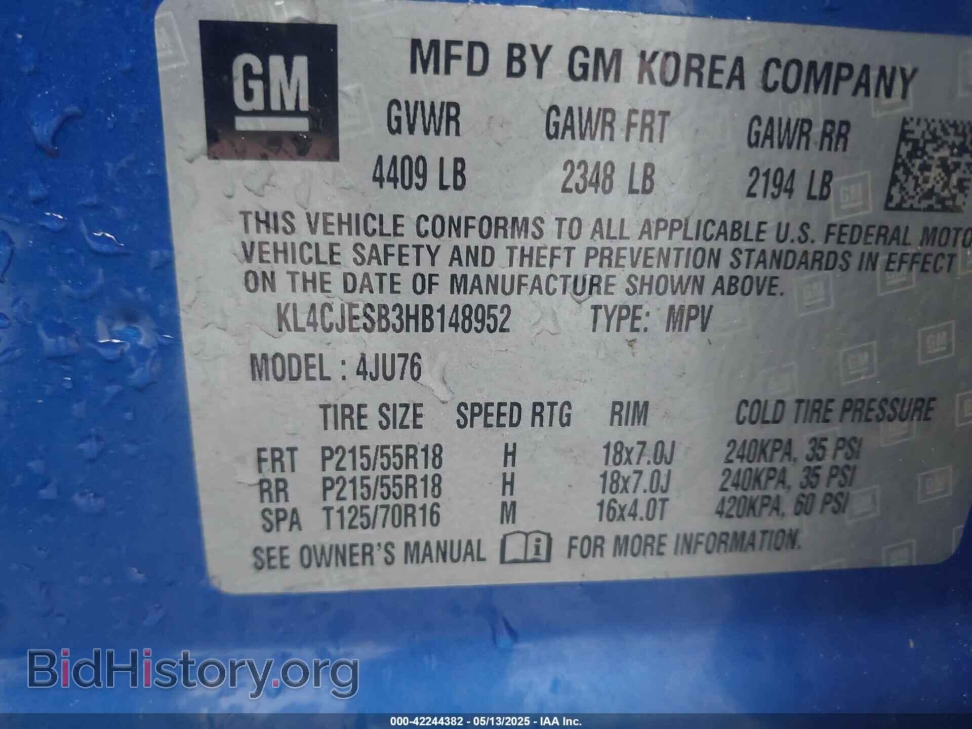 2017 BUICK ENCORE - VIN: KL4CJESB3HB148952 - Photo 9