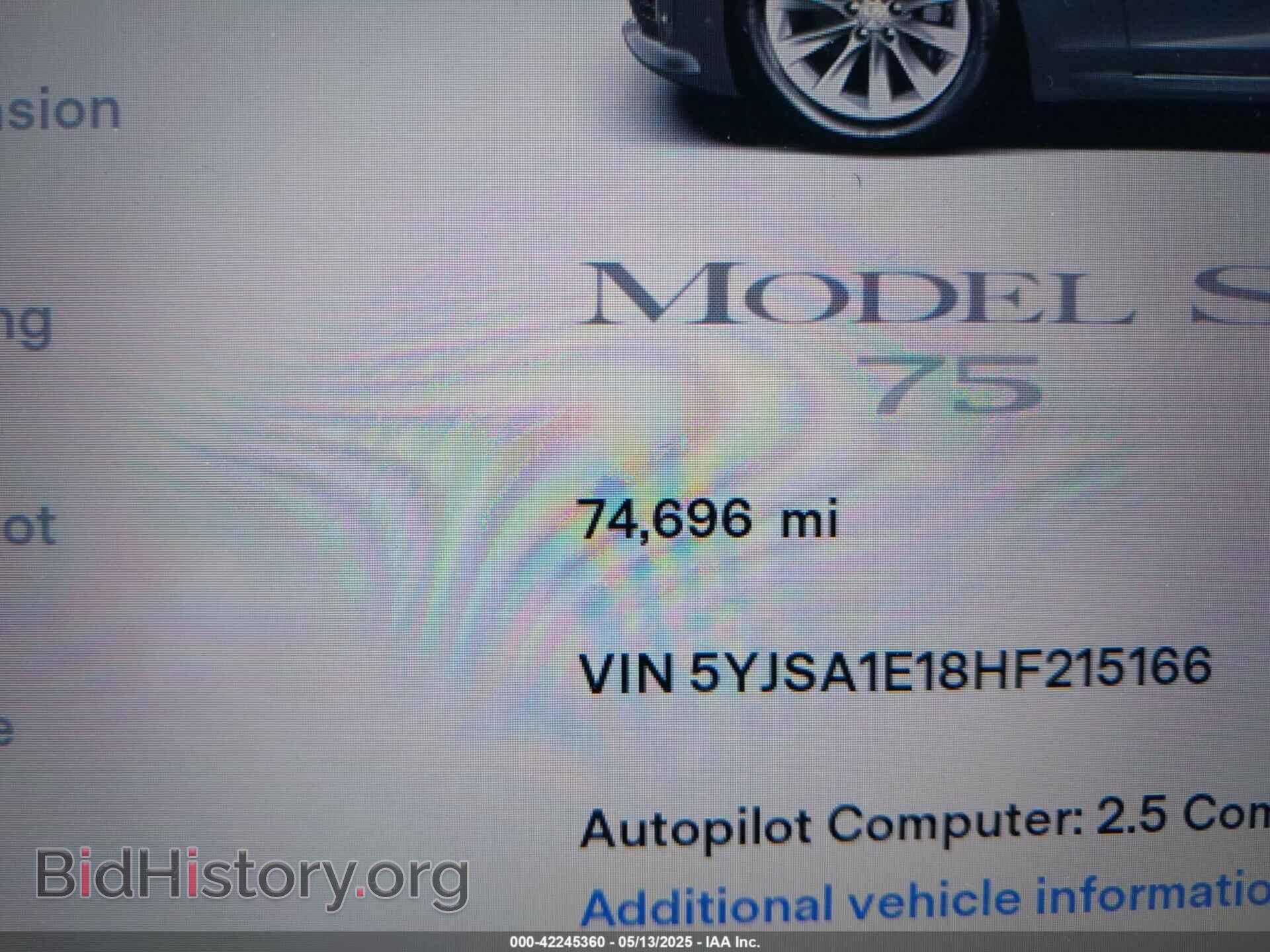 2017 TESLA MODEL S - VIN: 5YJSA1E18HF215166 - Фото 16