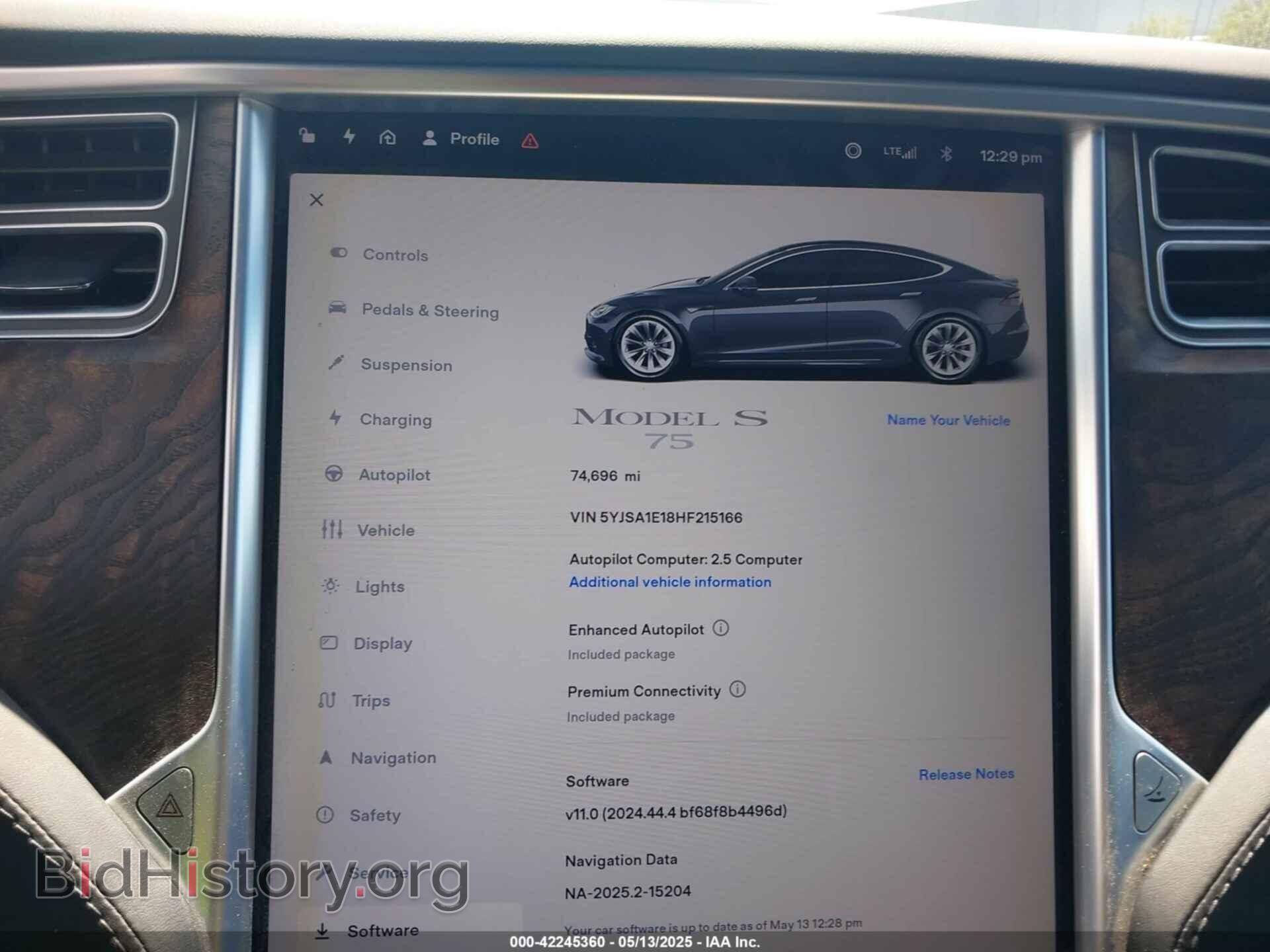 2017 TESLA MODEL S - VIN: 5YJSA1E18HF215166 - Фото 7