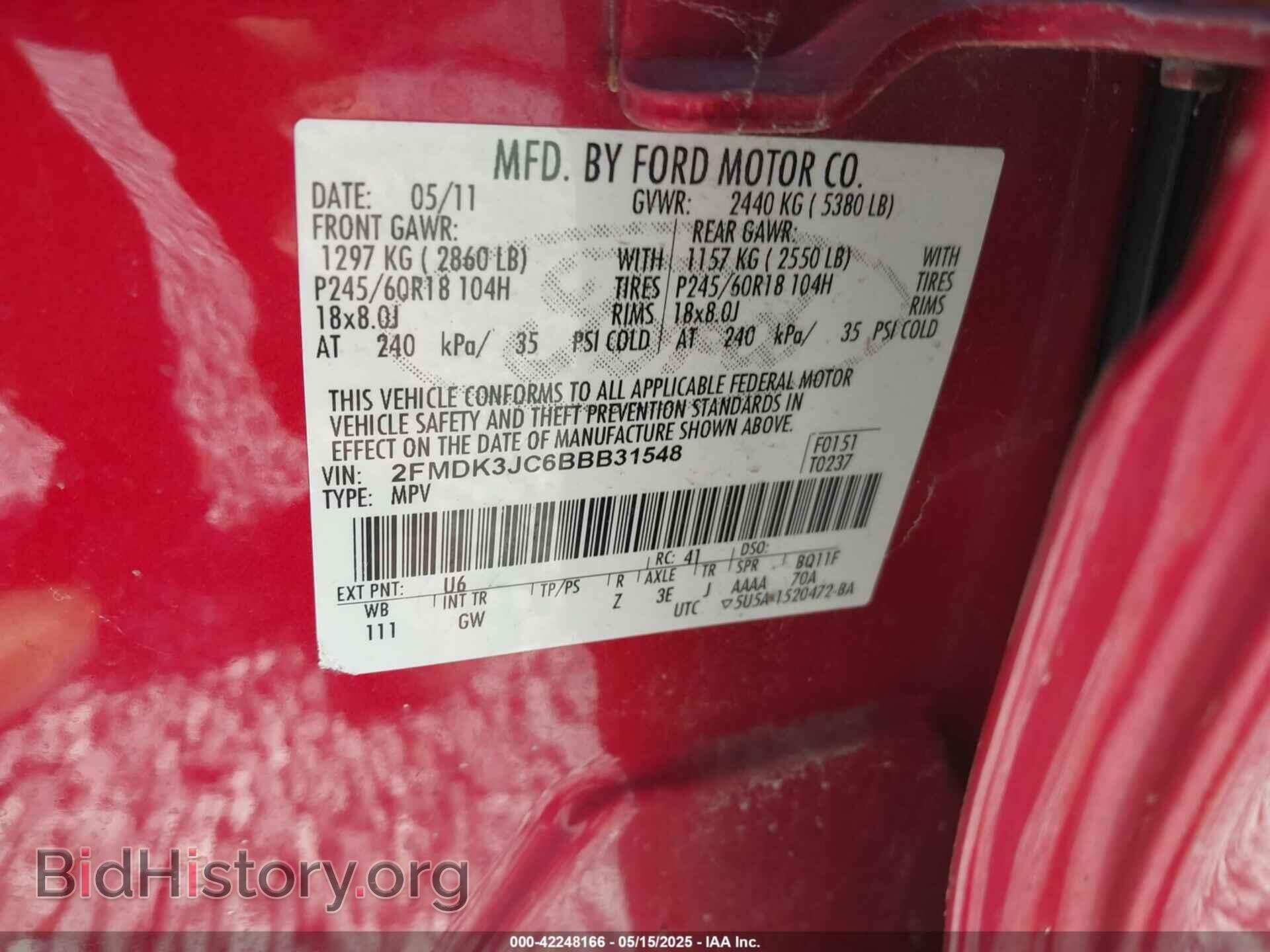 2011 FORD EDGE - VIN: 2FMDK3JC6BBB31548 - Photo 9