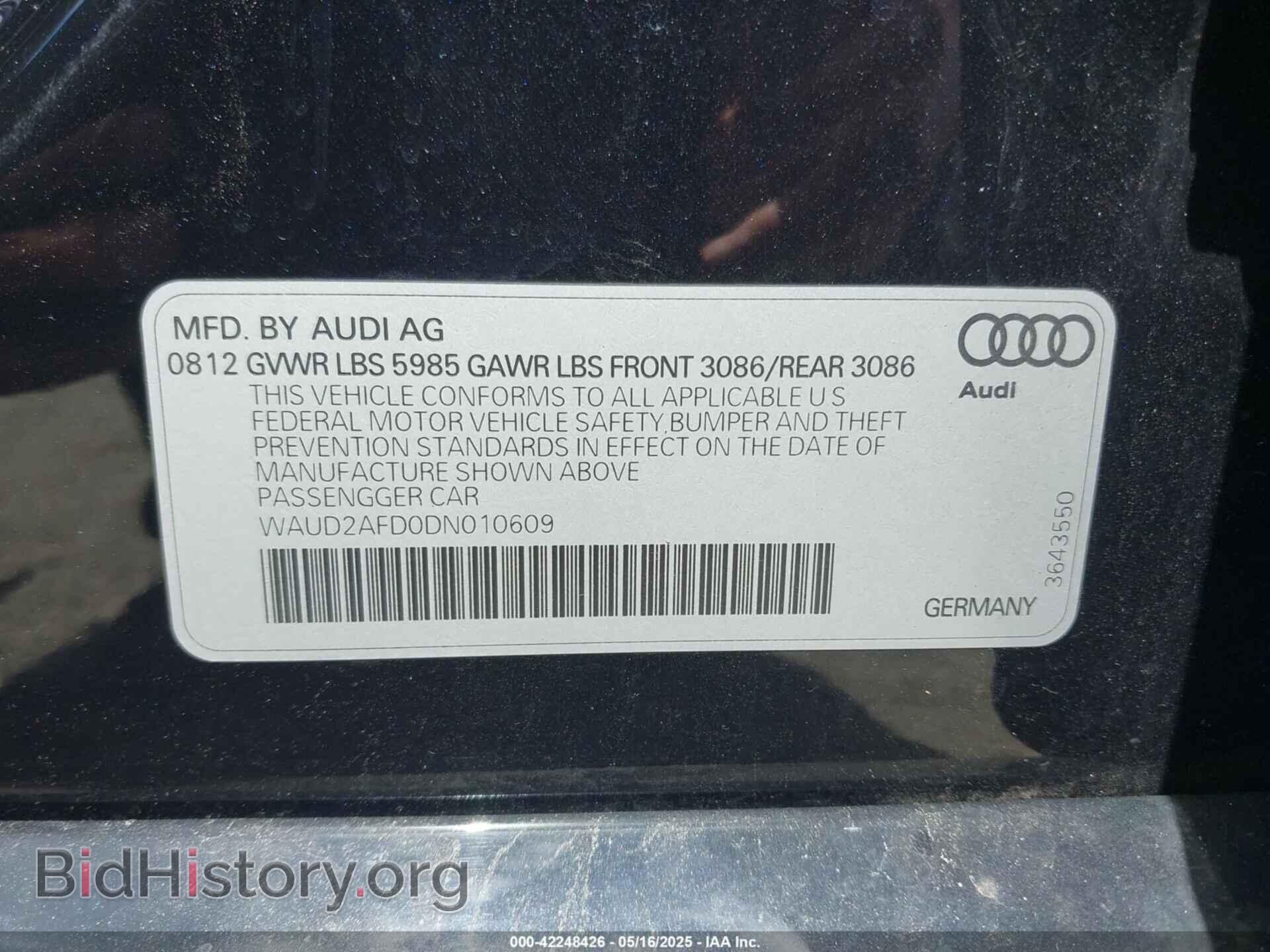 2013 AUDI S8 - VIN: WAUD2AFD0DN010609 - Photo 9