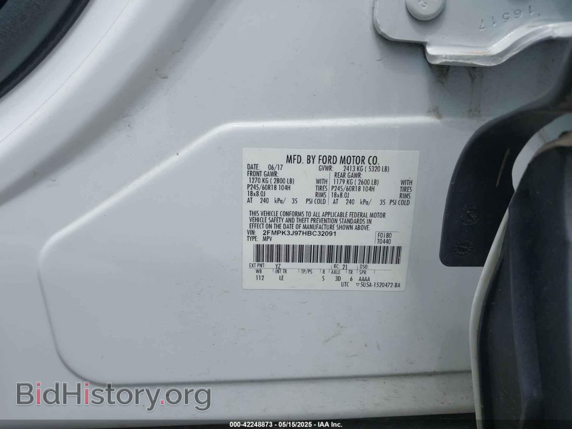 2017 FORD EDGE - VIN: 2FMPK3J97HBC32091 - Фото 9