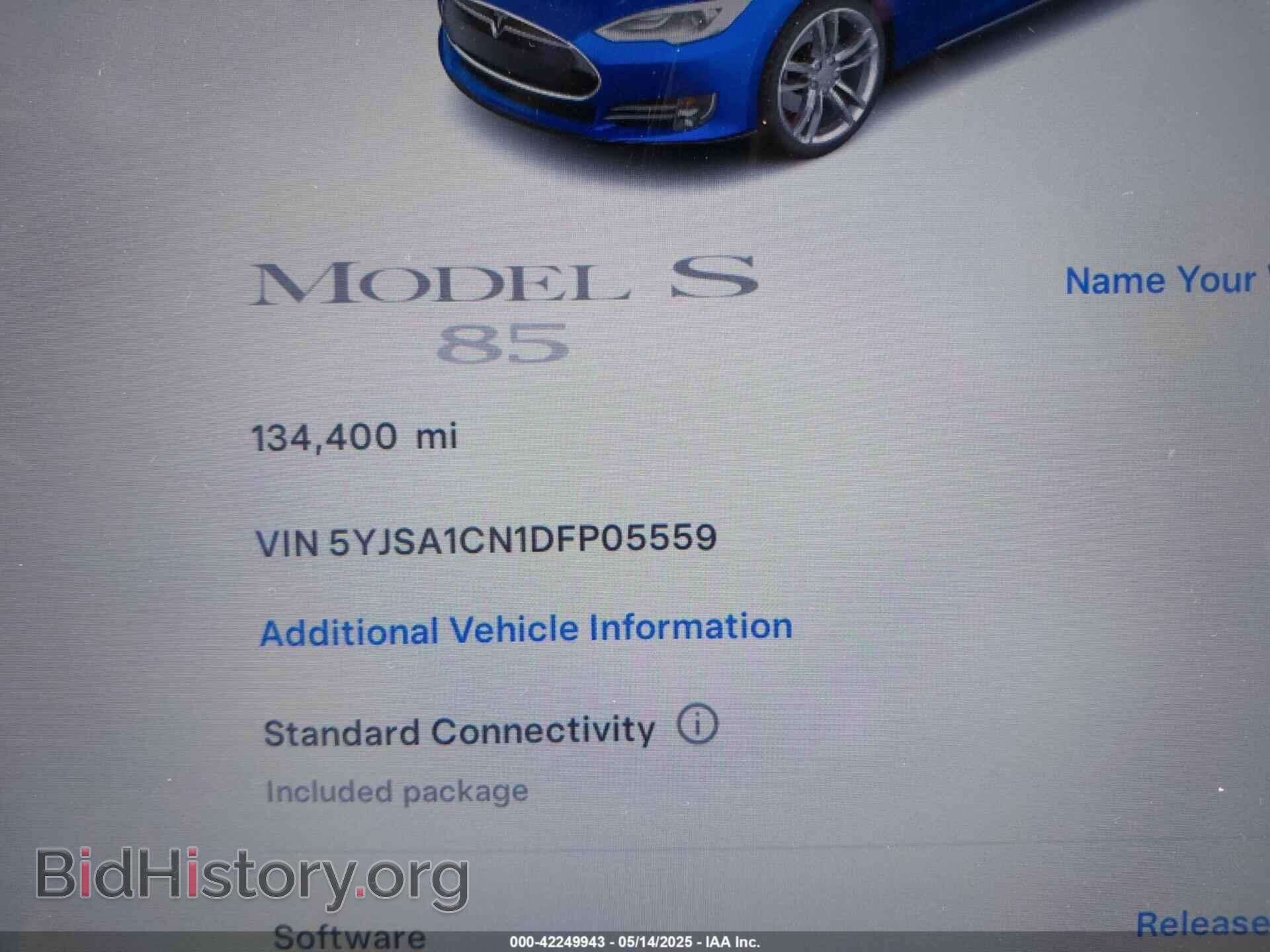 2013 TESLA MODEL S - VIN: 5YJSA1CN1DFP05559 - Фото 9