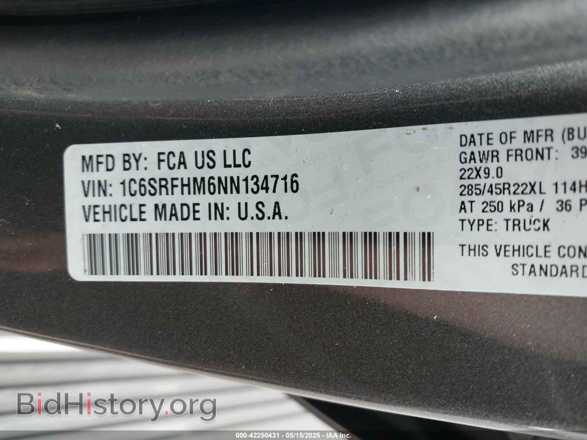2022 RAM 1500 - VIN: 1C6SRFHM6NN134716 - Фото 9