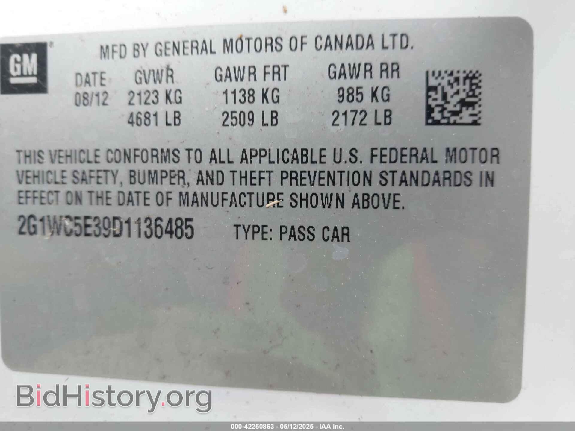 2013 CHEVROLET IMPALA - VIN: 2G1WC5E39D1136485 - Фото 9