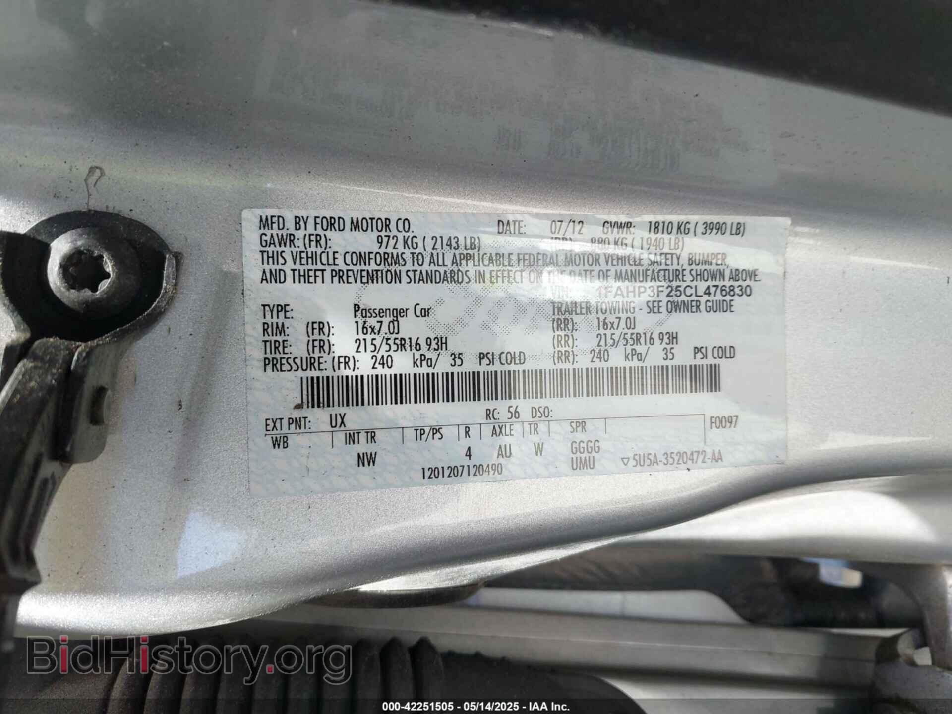 2012 FORD FOCUS - VIN: 1FAHP3F25CL476830 - Photo 9