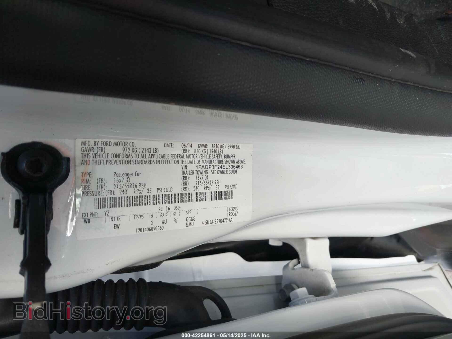 2014 FORD FOCUS - VIN: 1FADP3F24EL336463 - Фото 9