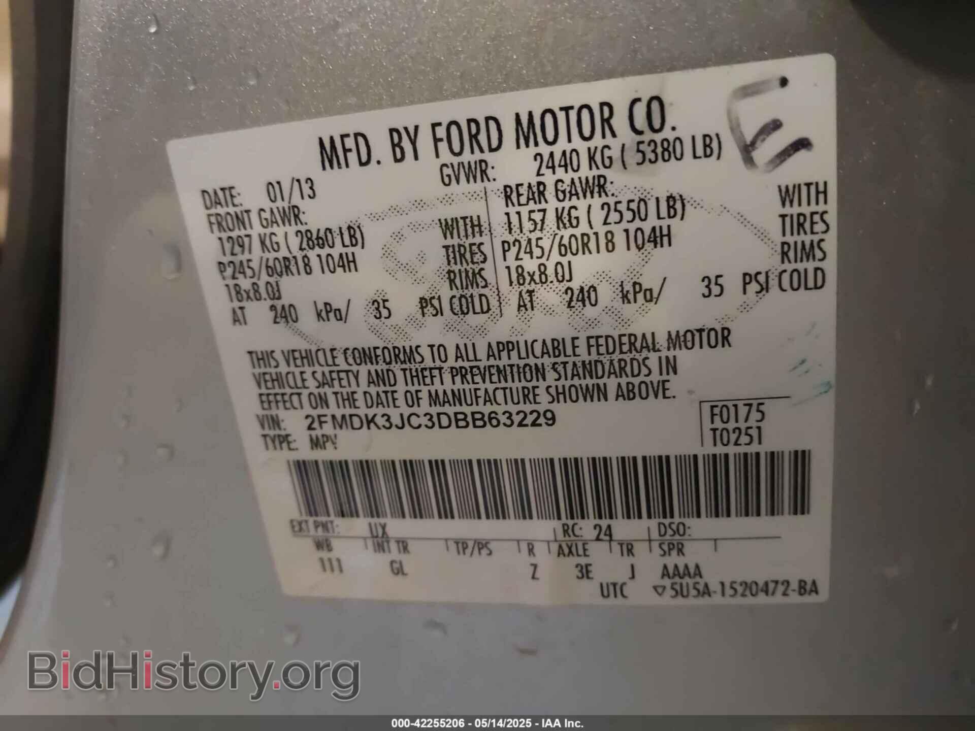 2013 FORD EDGE - VIN: 2FMDK3JC3DBB63229 - Photo 9