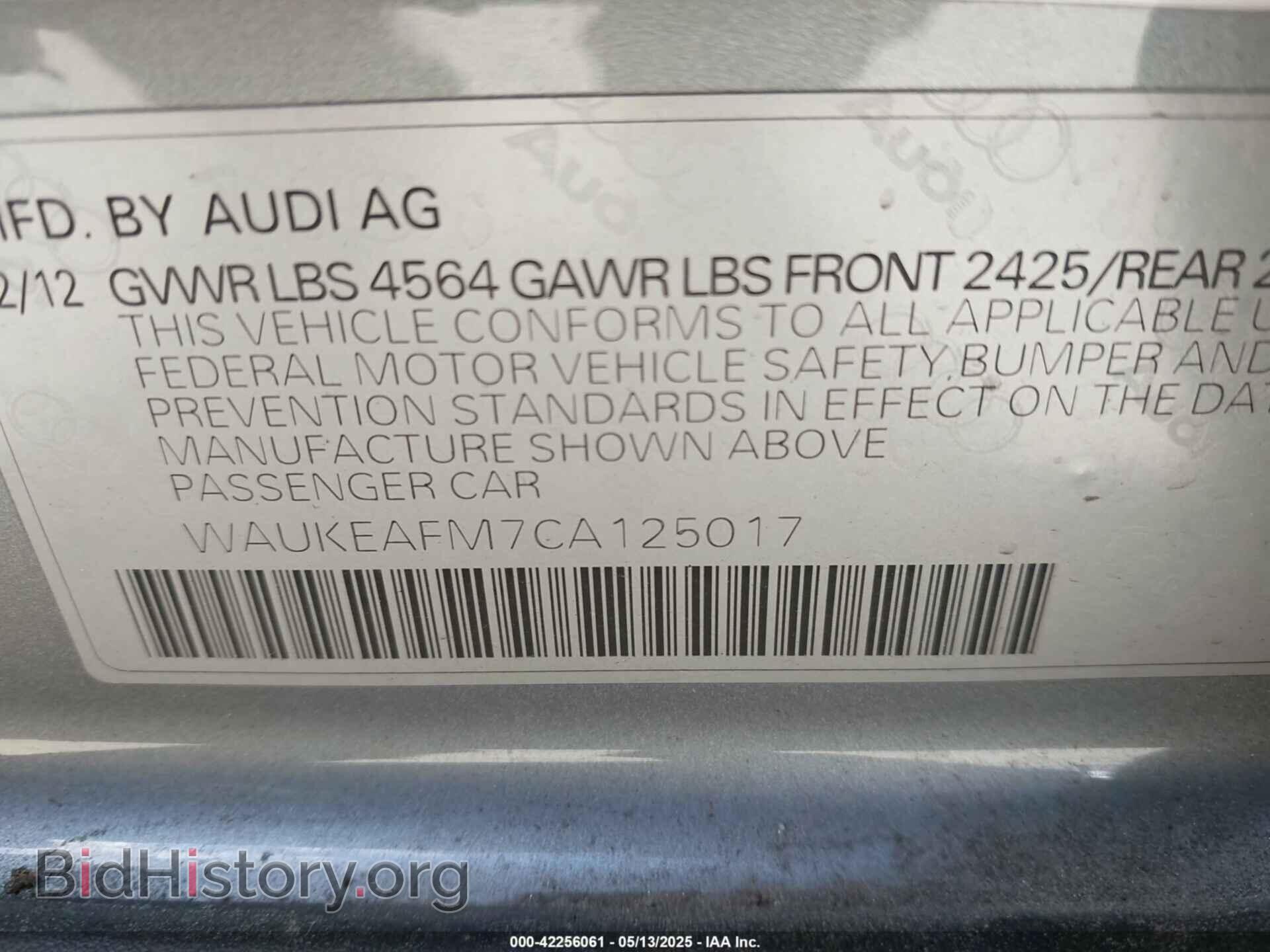 2012 AUDI A3 - VIN: WAUKEAFM7CA125017 - Фото 9