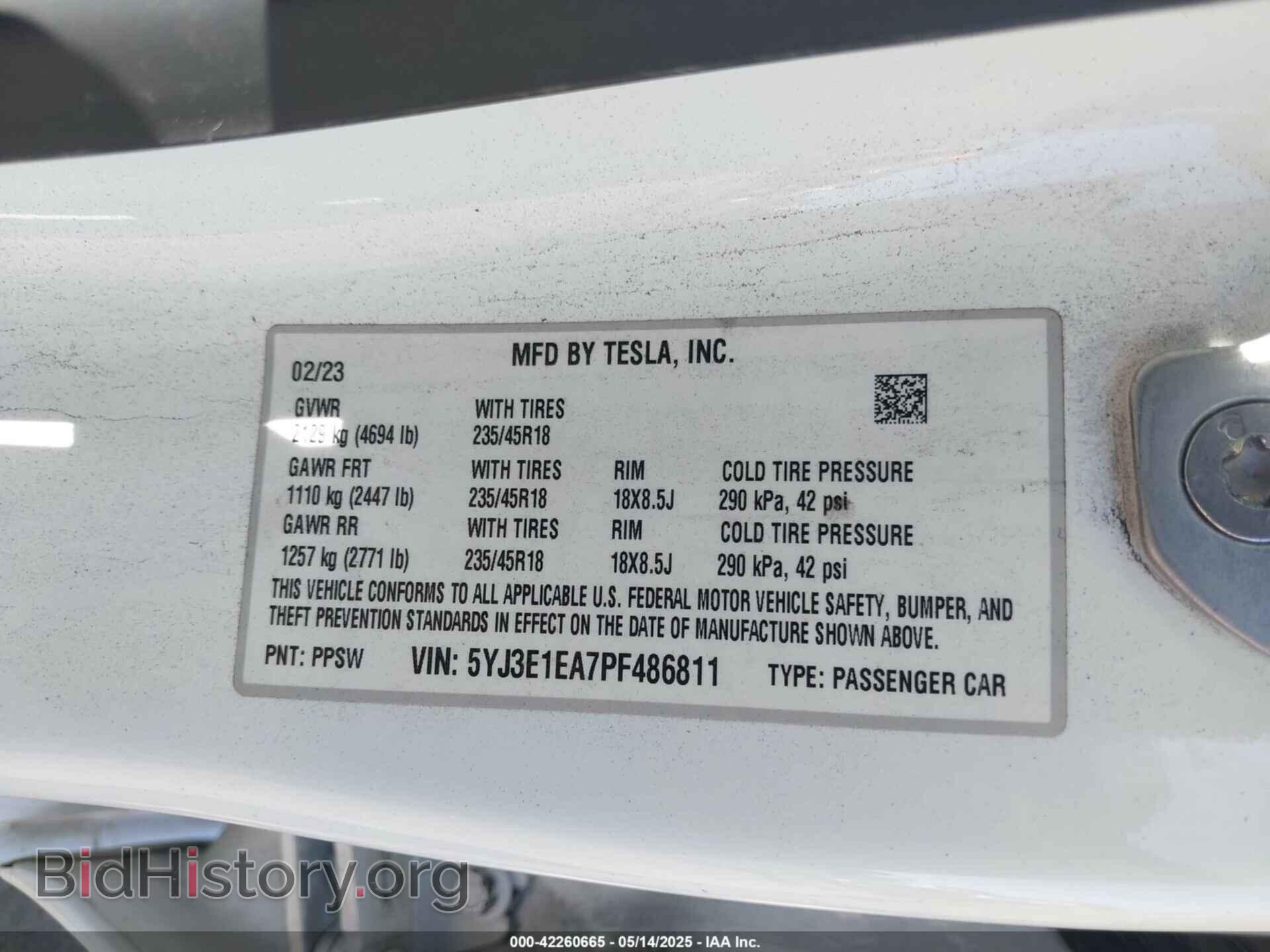 2023 TESLA MODEL 3 - VIN: 5YJ3E1EA7PF486811 - Фото 9