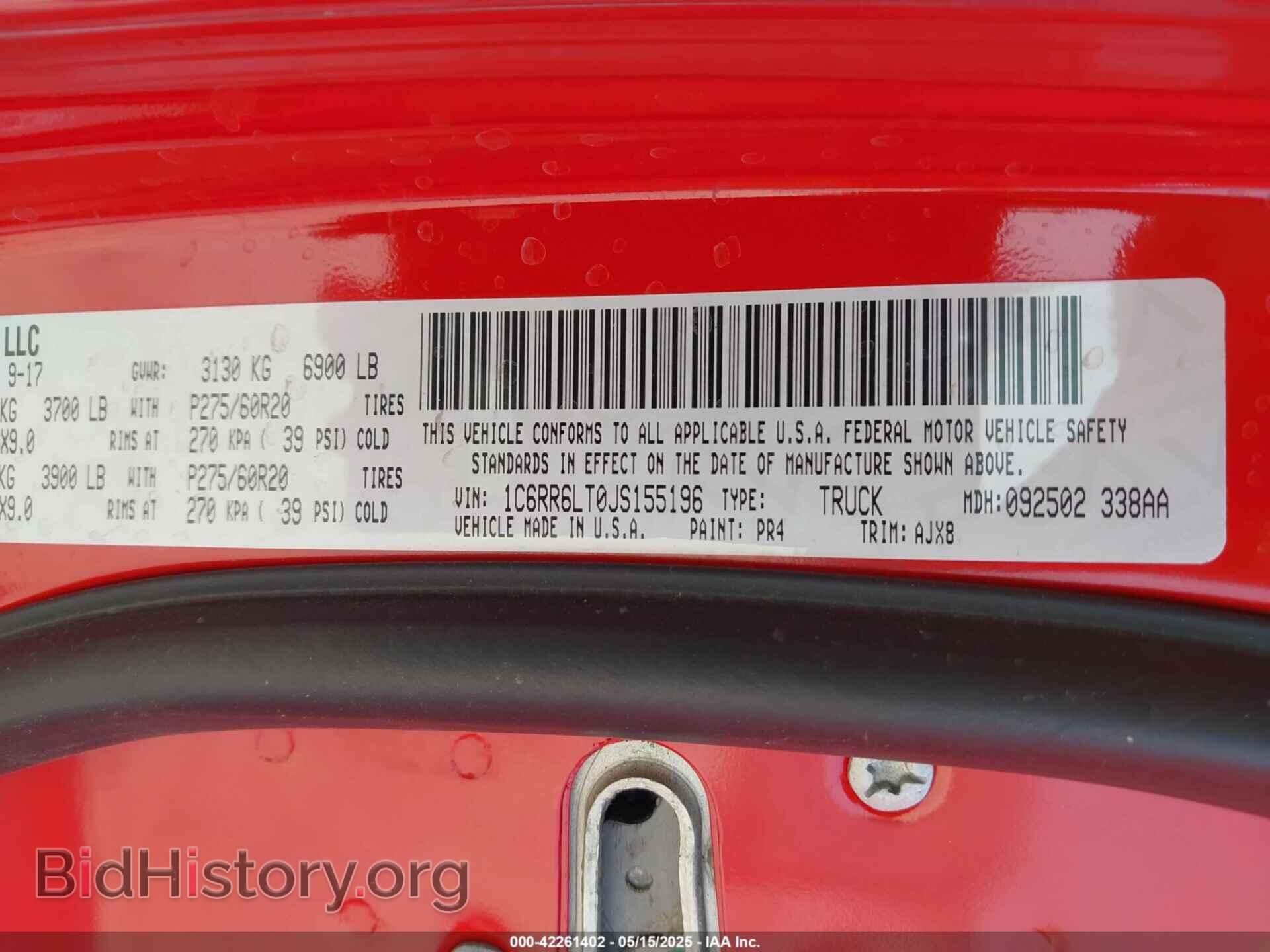 2018 RAM 1500 - VIN: 1C6RR6LT0JS155196 - Фото 9