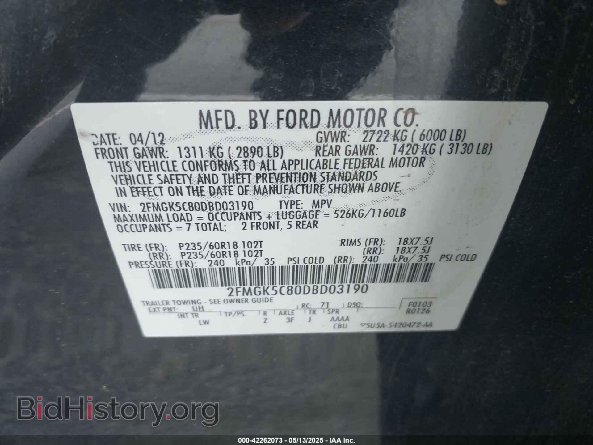 2013 FORD FLEX - VIN: 2FMGK5C80DBD03190 - Photo 9