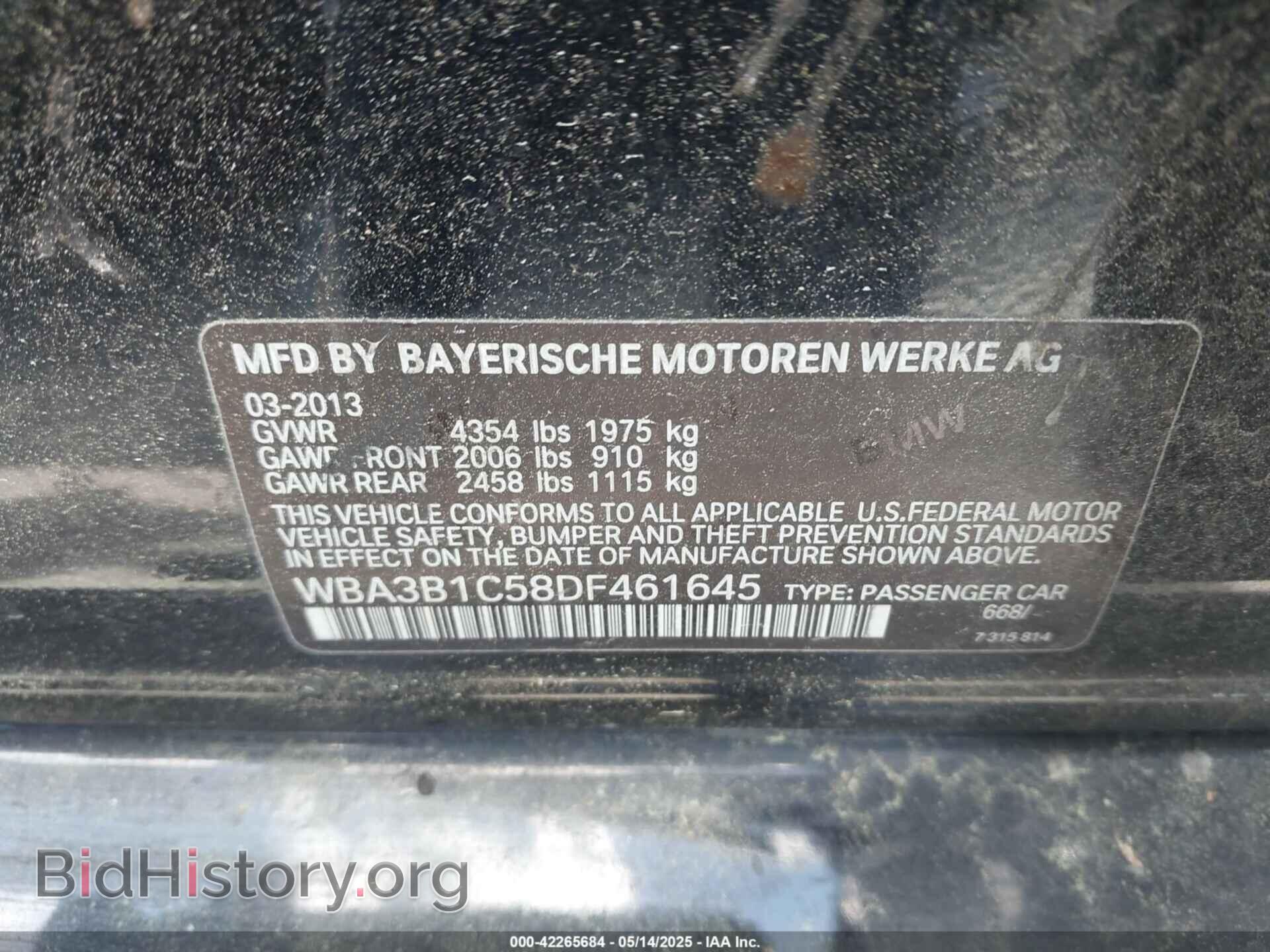 2013 BMW 320I - VIN: WBA3B1C58DF461645 - Фото 9