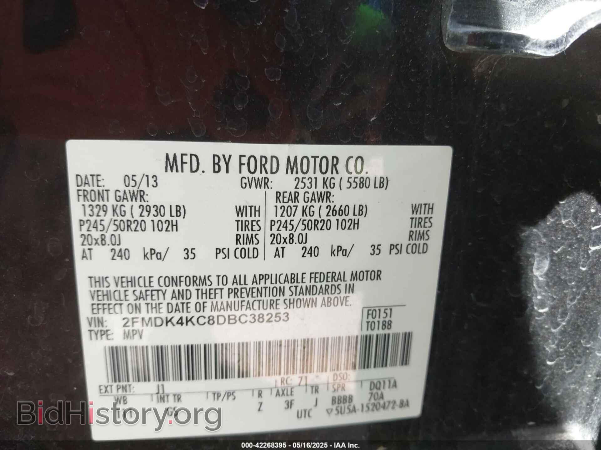 2013 FORD EDGE - VIN: 2FMDK4KC8DBC38253 - Photo 9