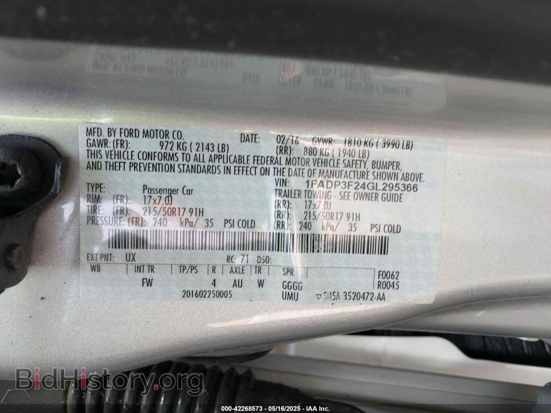 2016 FORD FOCUS - VIN: 1FADP3F24GL295366 - Photo 9