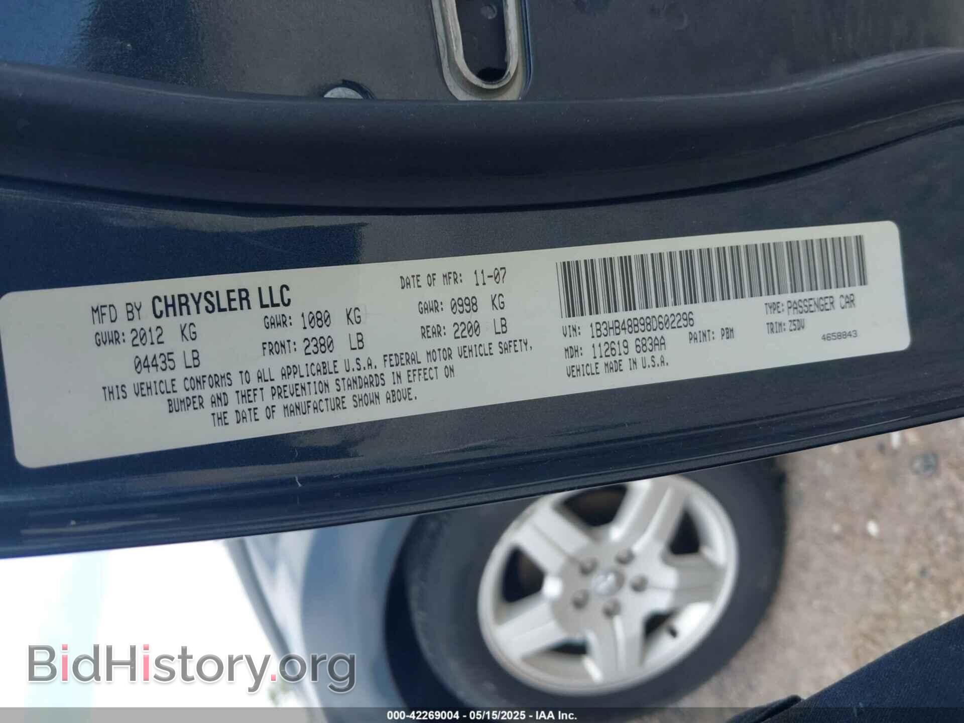 2008 DODGE CALIBER - VIN: 1B3HB48B98D602296 - Photo 9