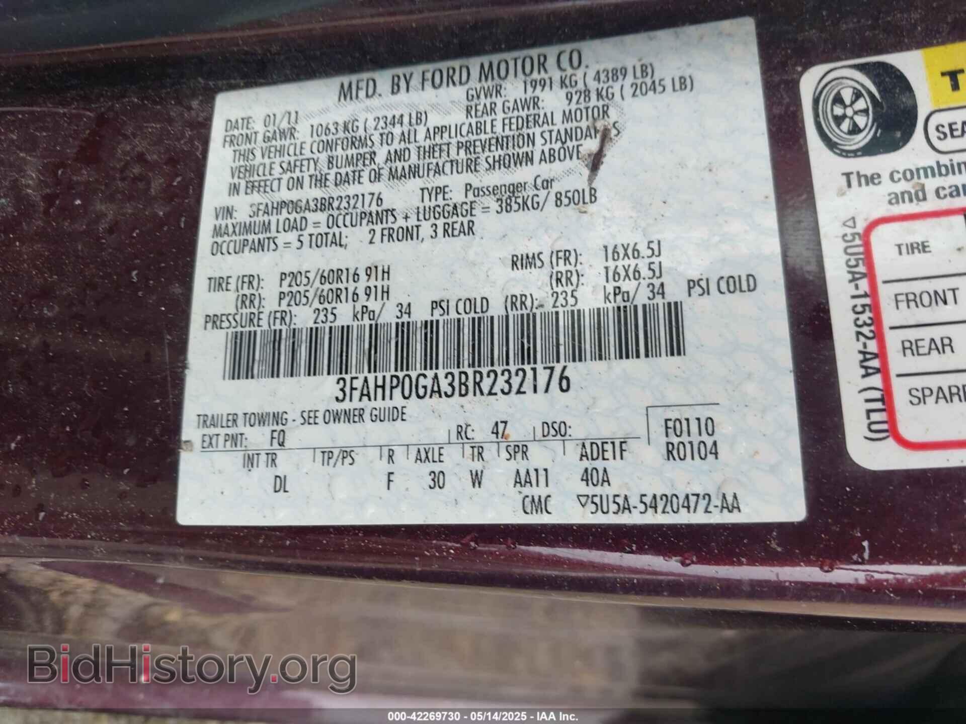 2011 FORD FOCUS - VIN: 3FAHP06A3BR232176 - Photo 9