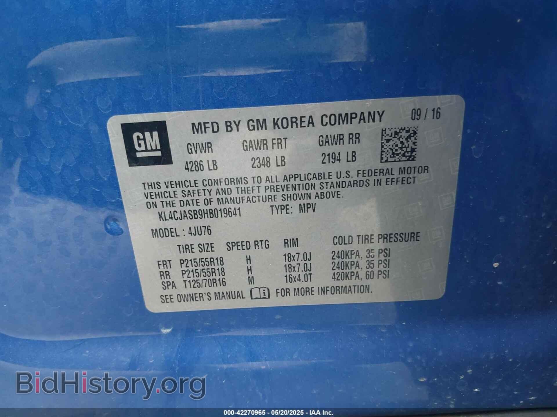 2017 BUICK ENCORE - VIN: KL4CJASB9HB019641 - Photo 9