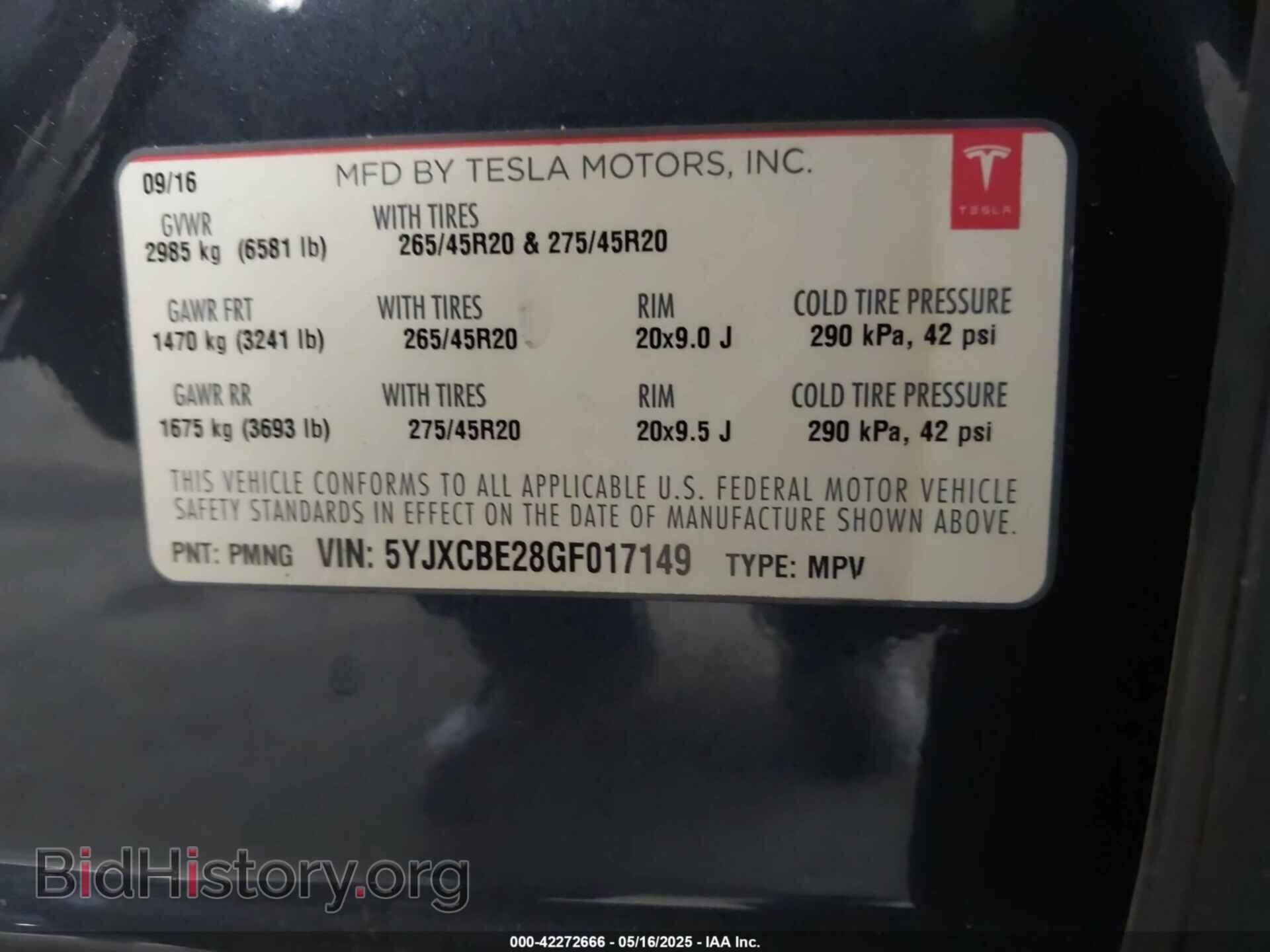 2016 TESLA MODEL X - VIN: 5YJXCBE28GF017149 - Photo 9