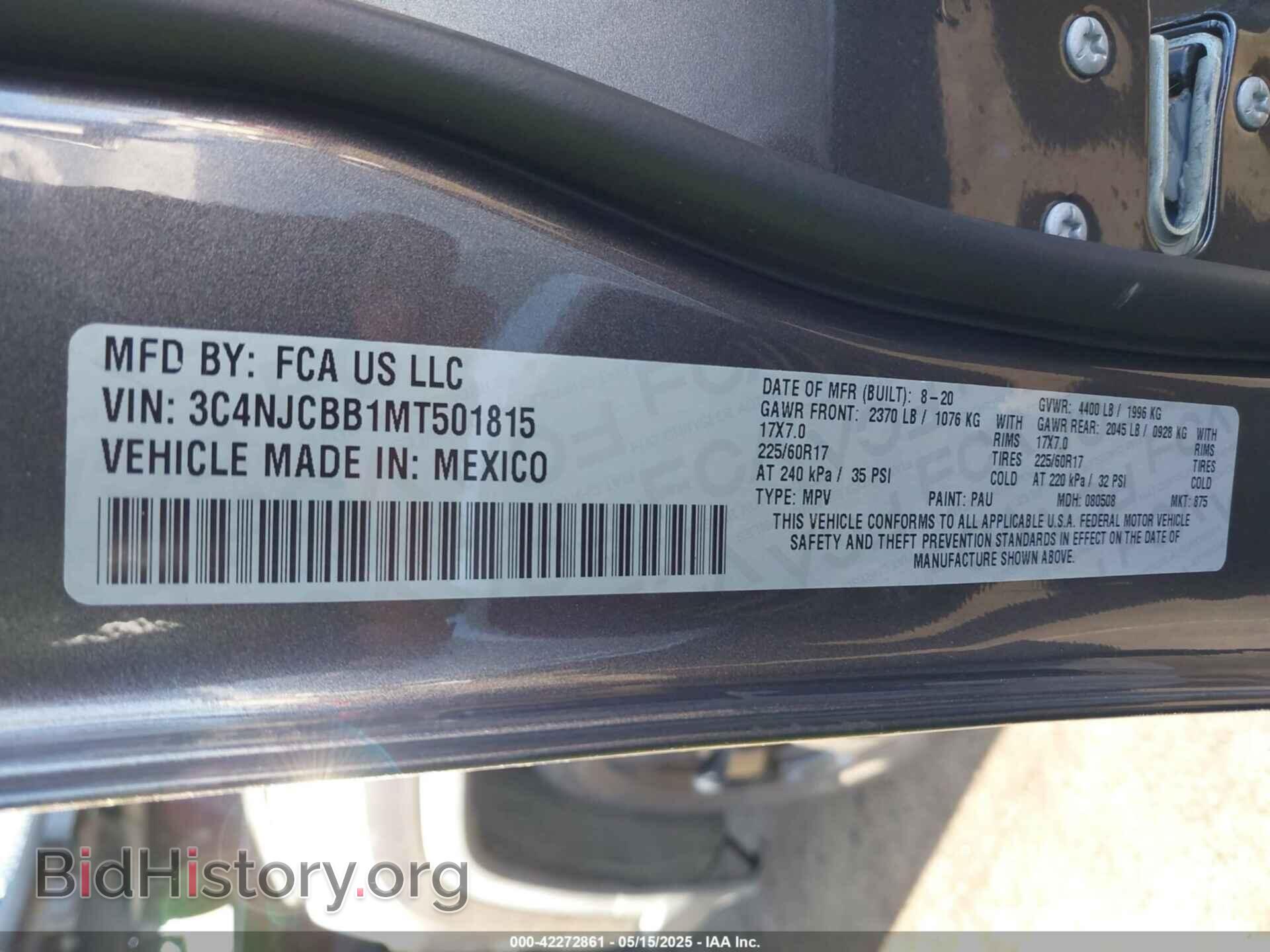 2021 JEEP COMPASS - VIN: 3C4NJCBB1MT501815 - Фото 9