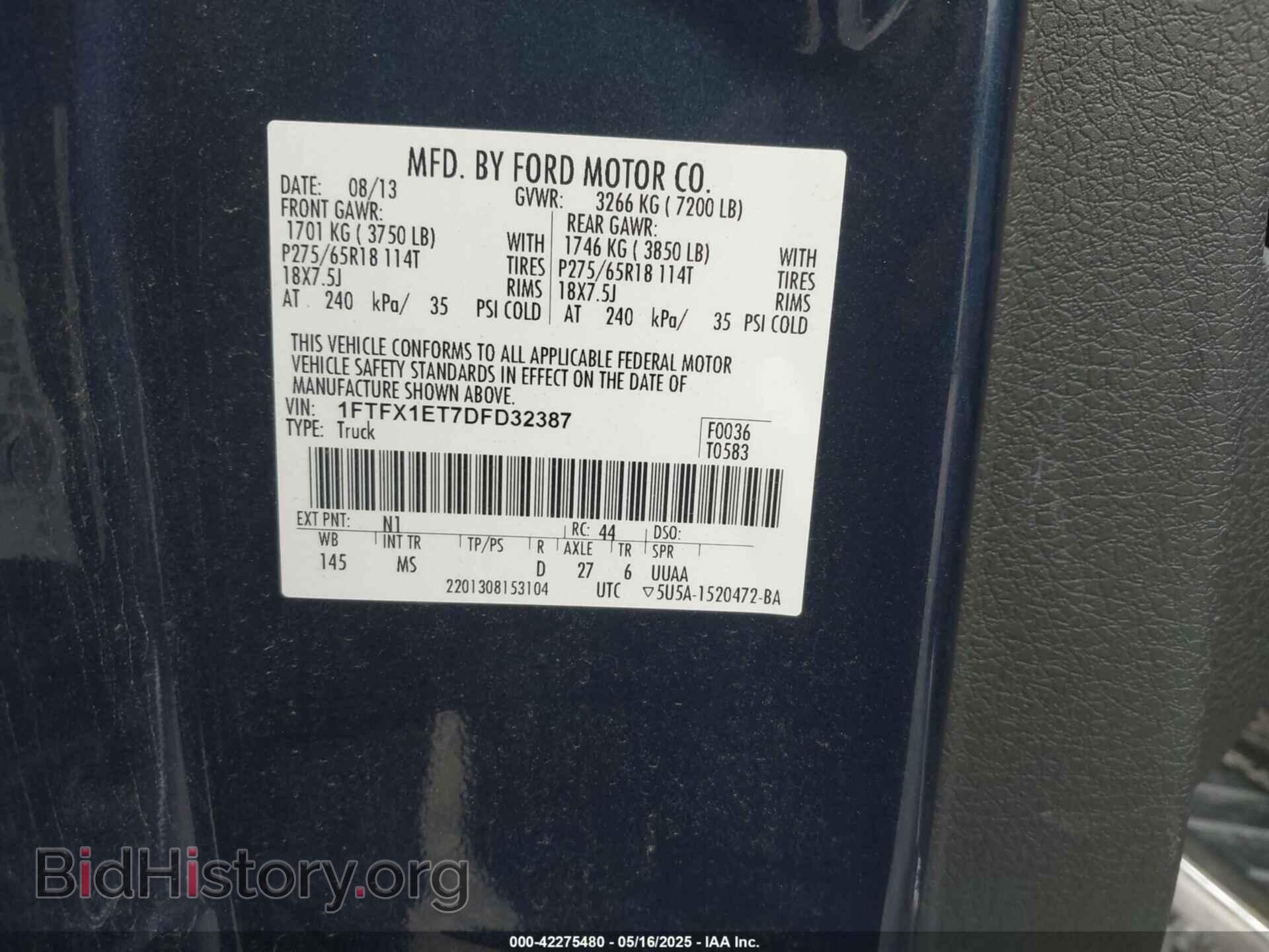 2013 FORD F-150 - VIN: 1FTFX1ET7DFD32387 - Photo 9