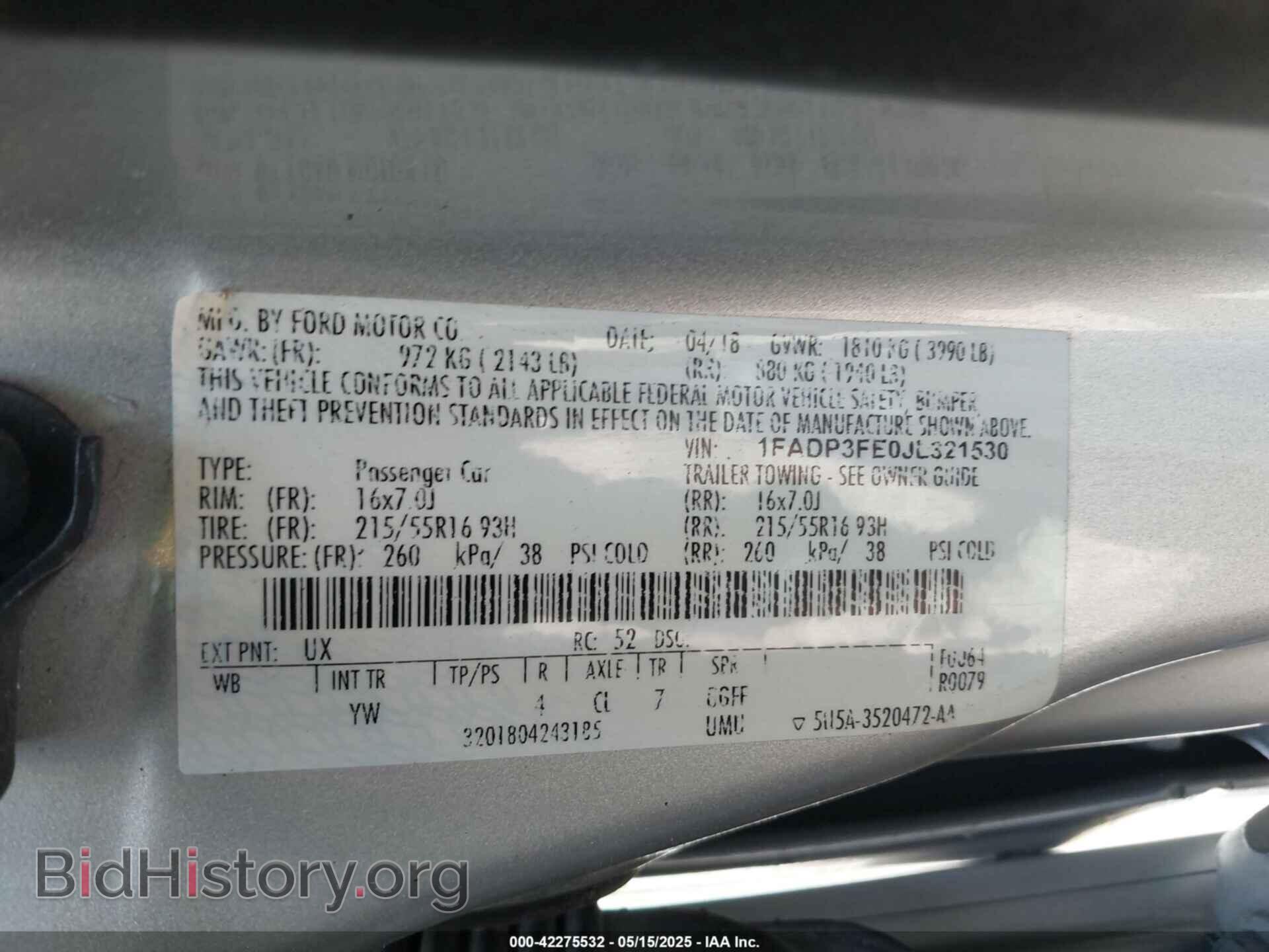 2018 FORD FOCUS - VIN: 1FADP3FE0JL321530 - Фото 9