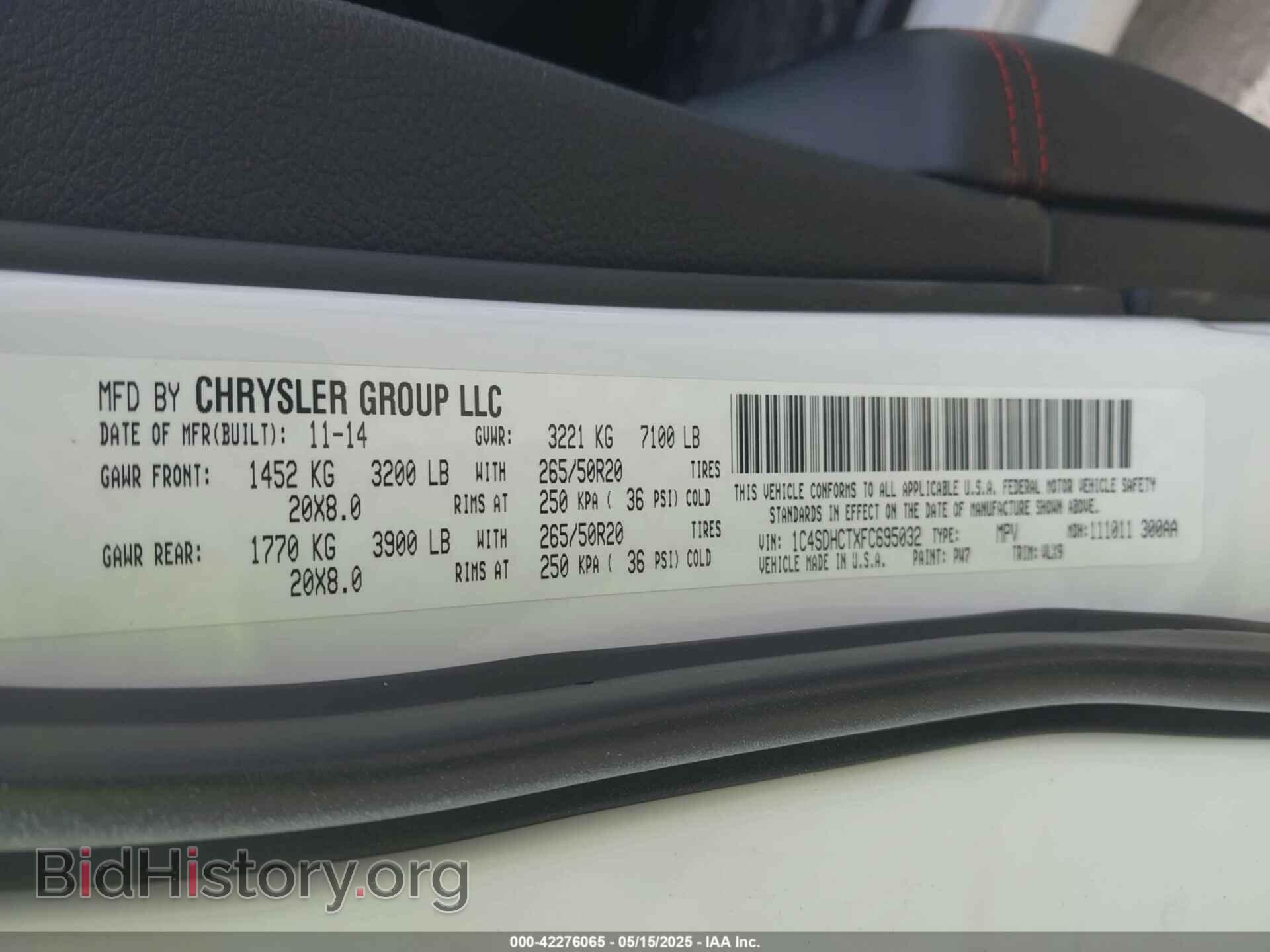 2015 DODGE DURANGO - VIN: 1C4SDHCTXFC695032 - Photo 9