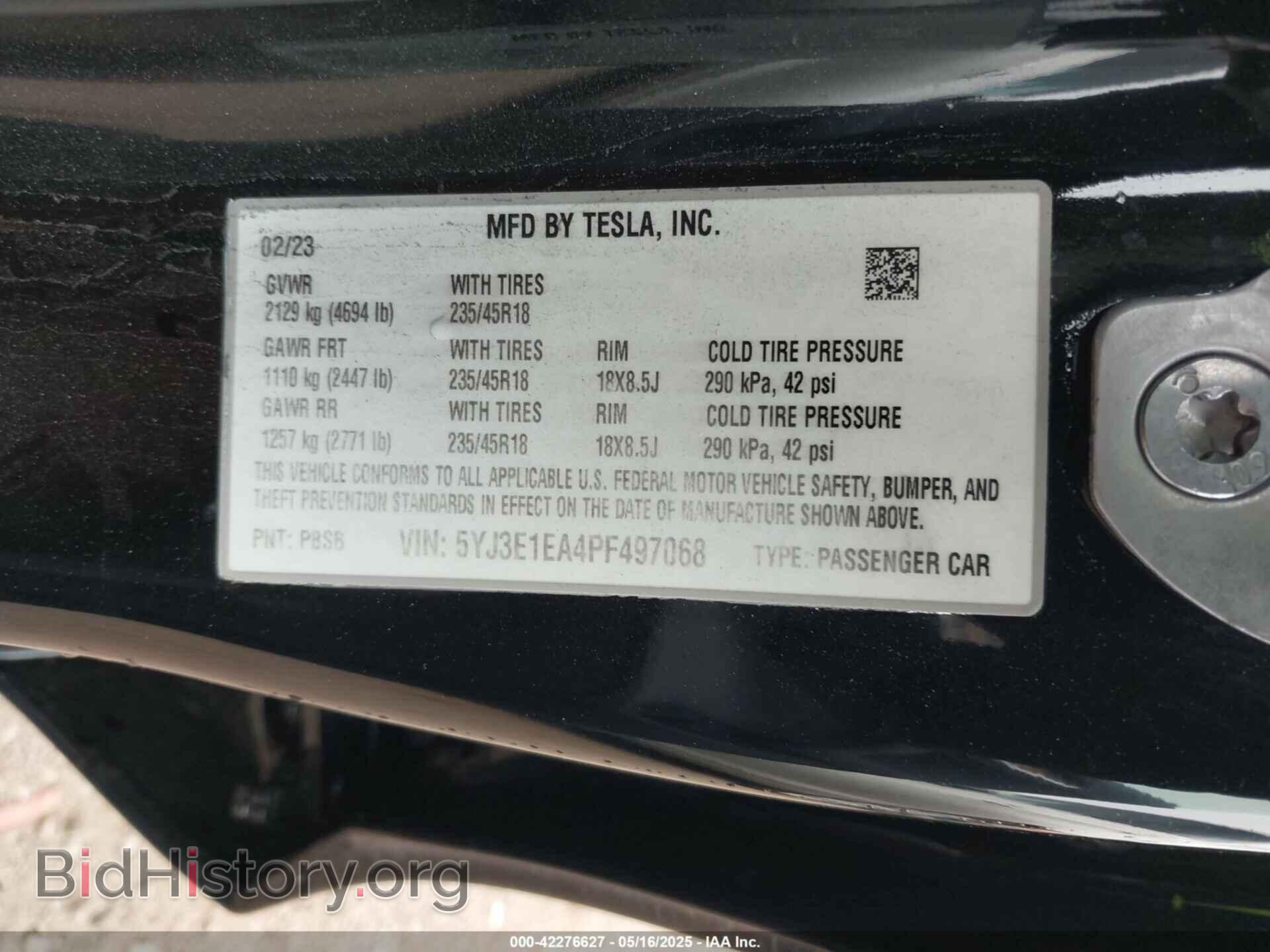 2023 TESLA MODEL 3 - VIN: 5YJ3E1EA4PF497068 - Фото 9