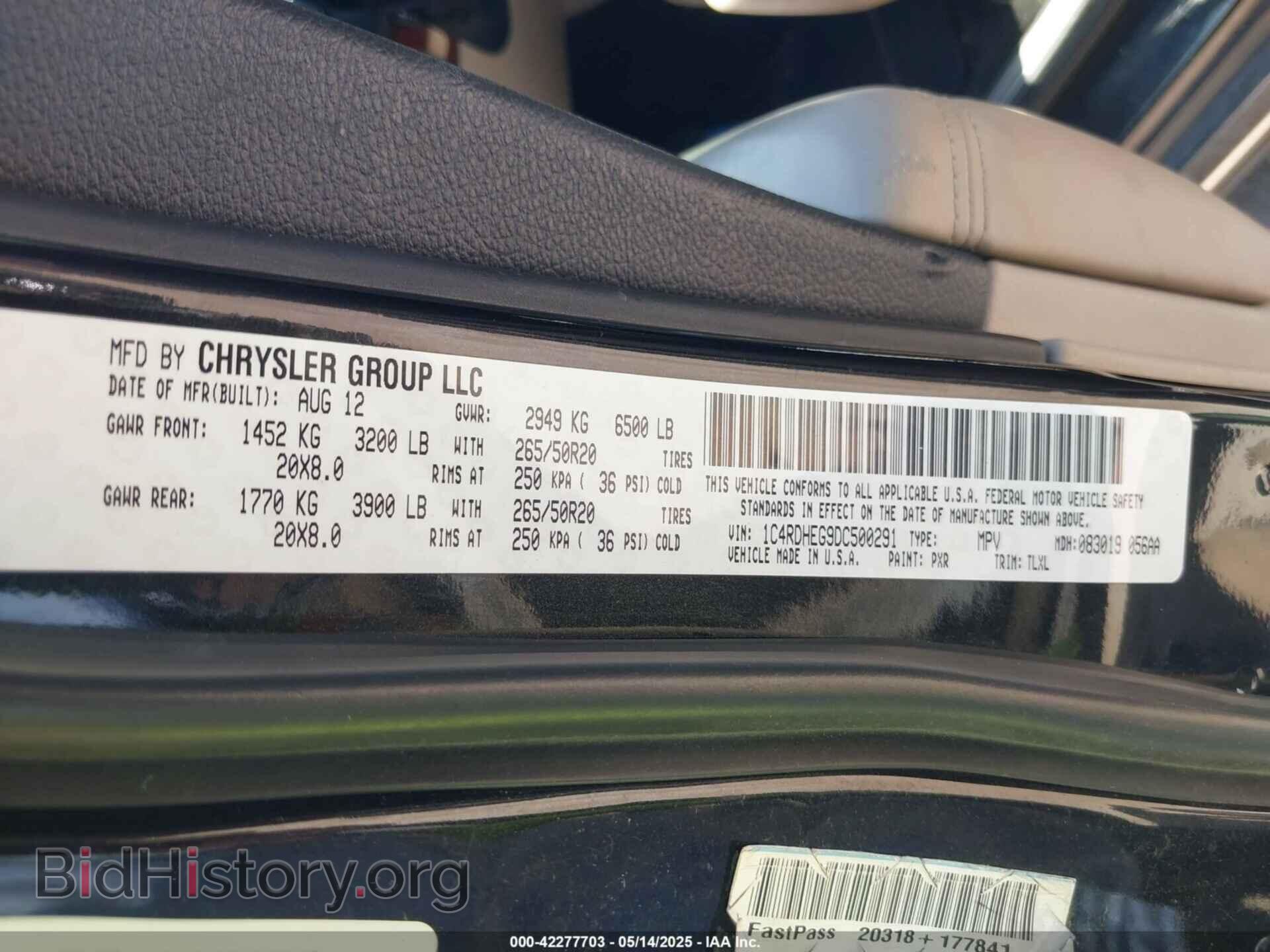 2013 DODGE DURANGO - VIN: 1C4RDHEG9DC500291 - Photo 9