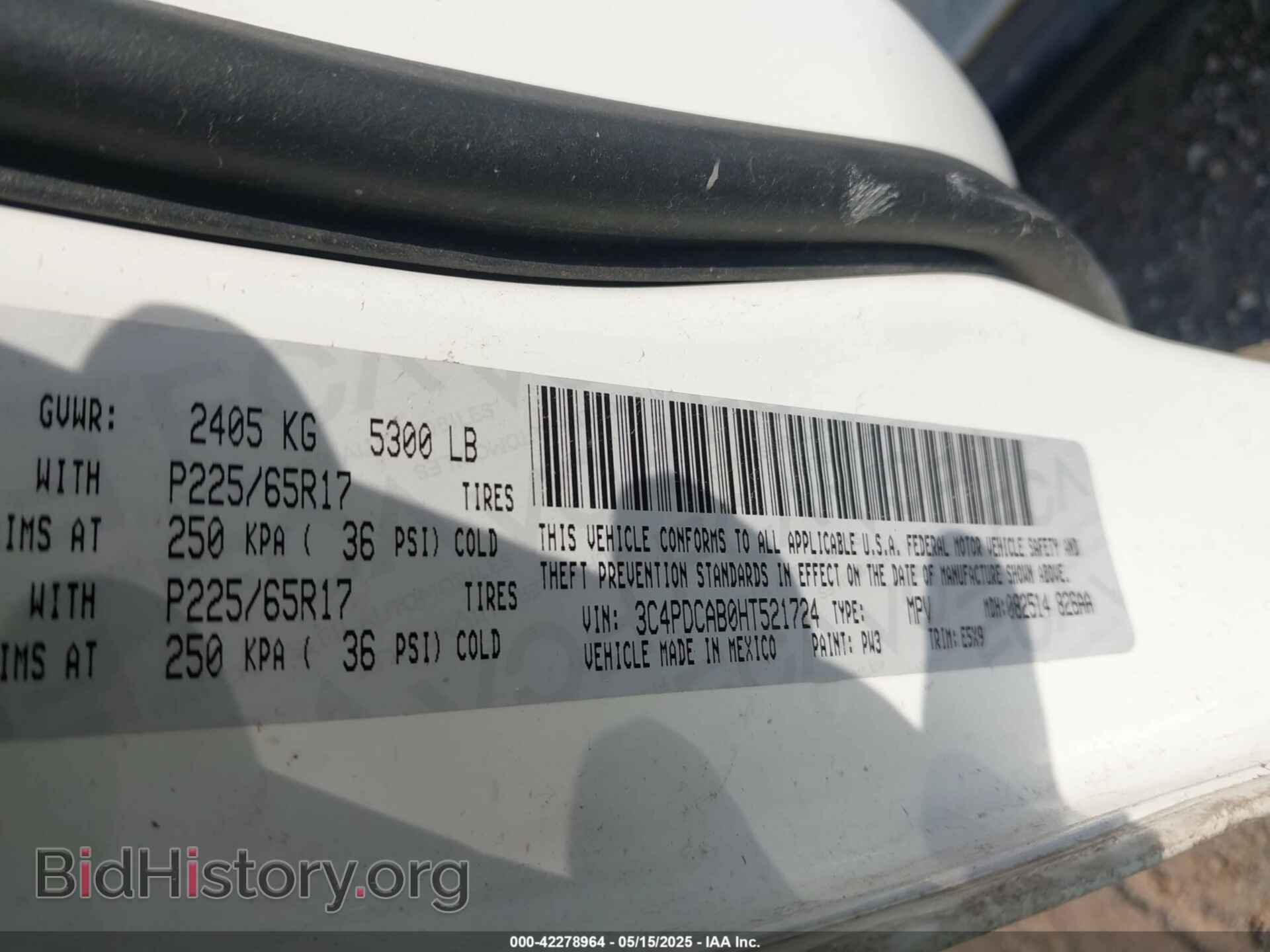 2017 DODGE JOURNEY - VIN: 3C4PDCAB0HT521724 - Фото 9