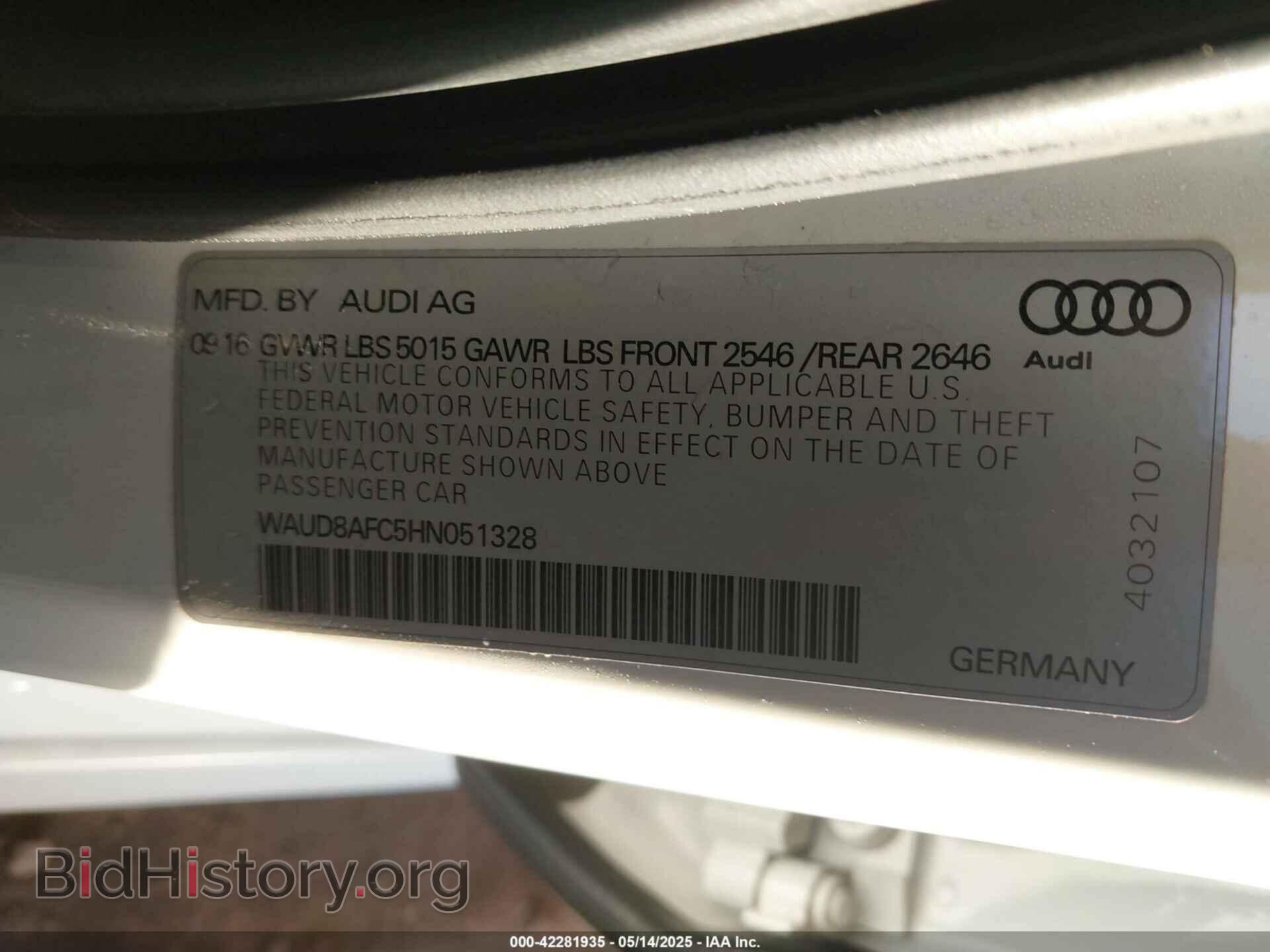 2017 AUDI A6 - VIN: WAUD8AFC5HN051328 - Photo 9