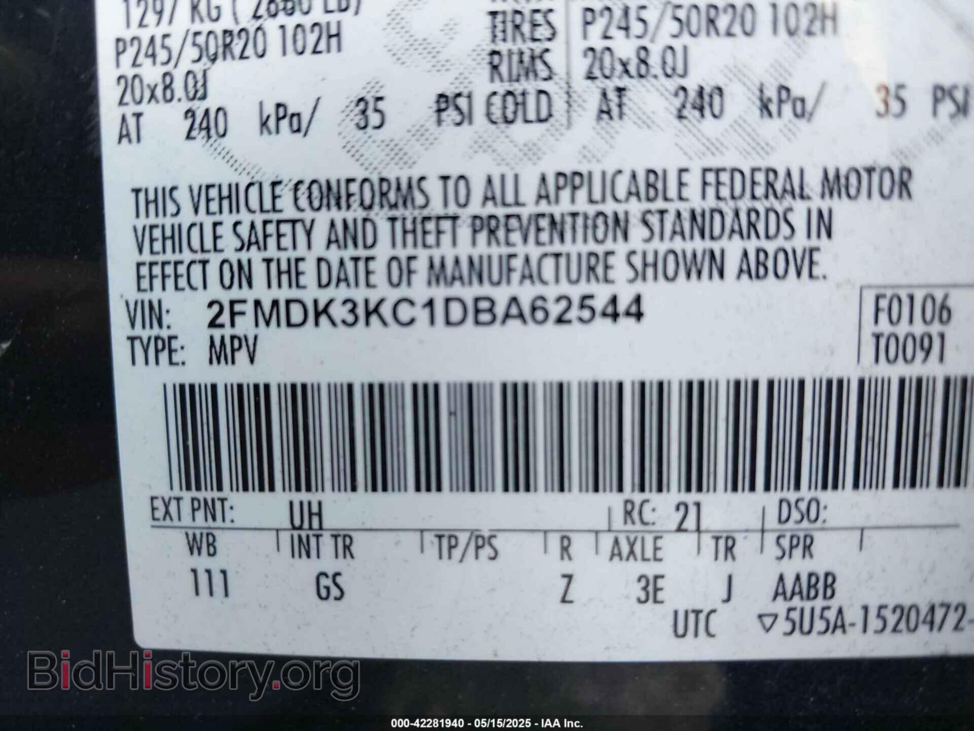 2013 FORD EDGE - VIN: 2FMDK3KC1DBA62544 - Фото 9