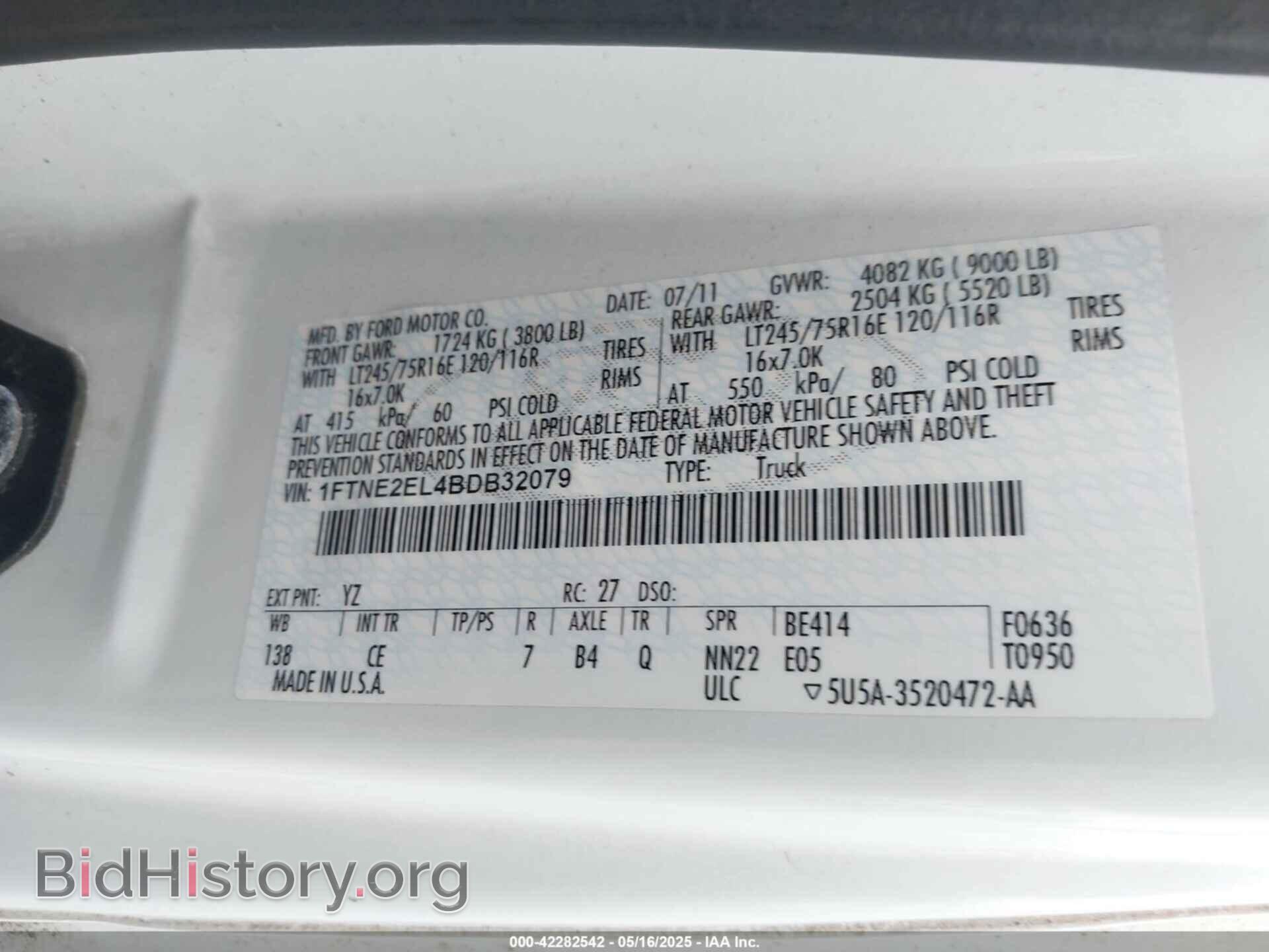 2011 FORD E-250 - VIN: 1FTNE2EL4BDB32079 - Photo 9