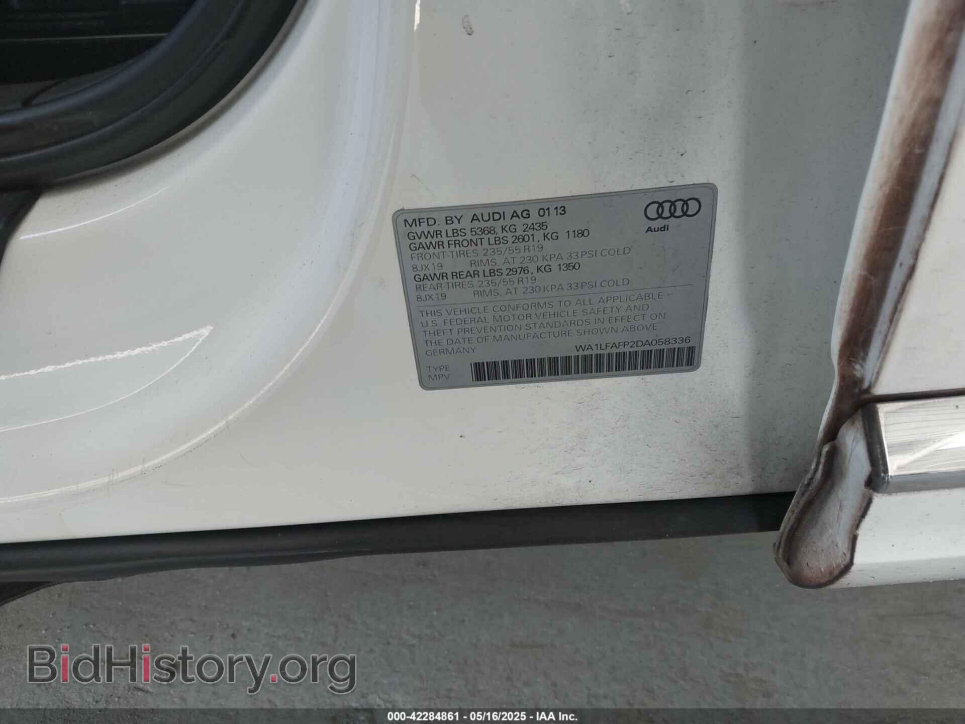 2013 AUDI Q5 - VIN: WA1LFAFP2DA058336 - Фото 9