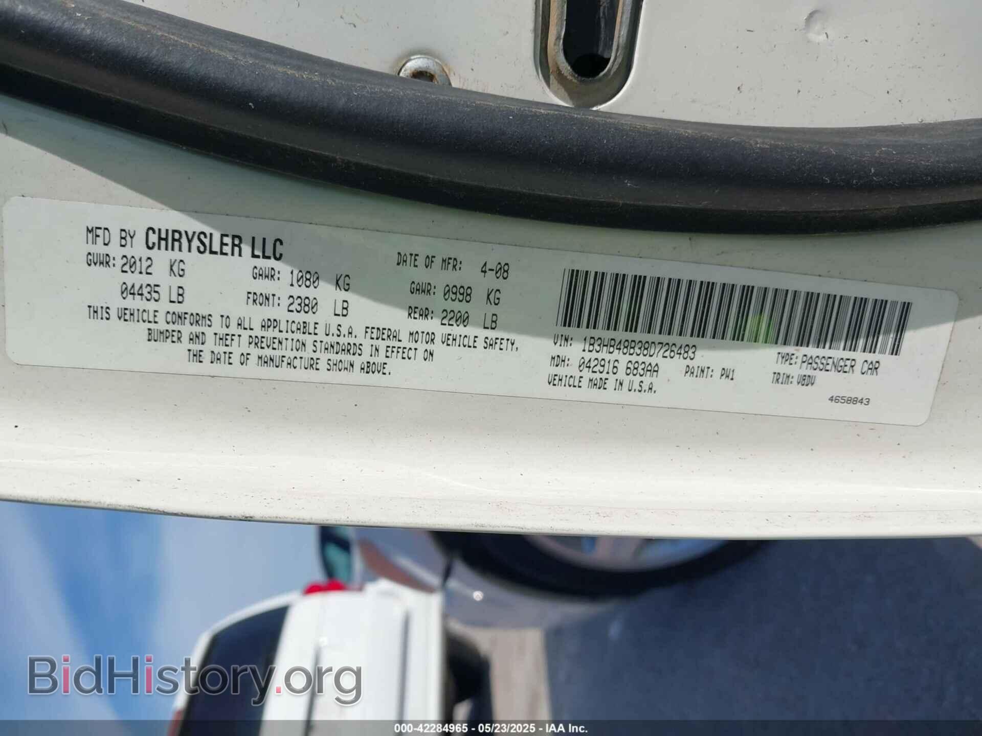 2008 DODGE CALIBER - VIN: 1B3HB48B38D726483 - Photo 9