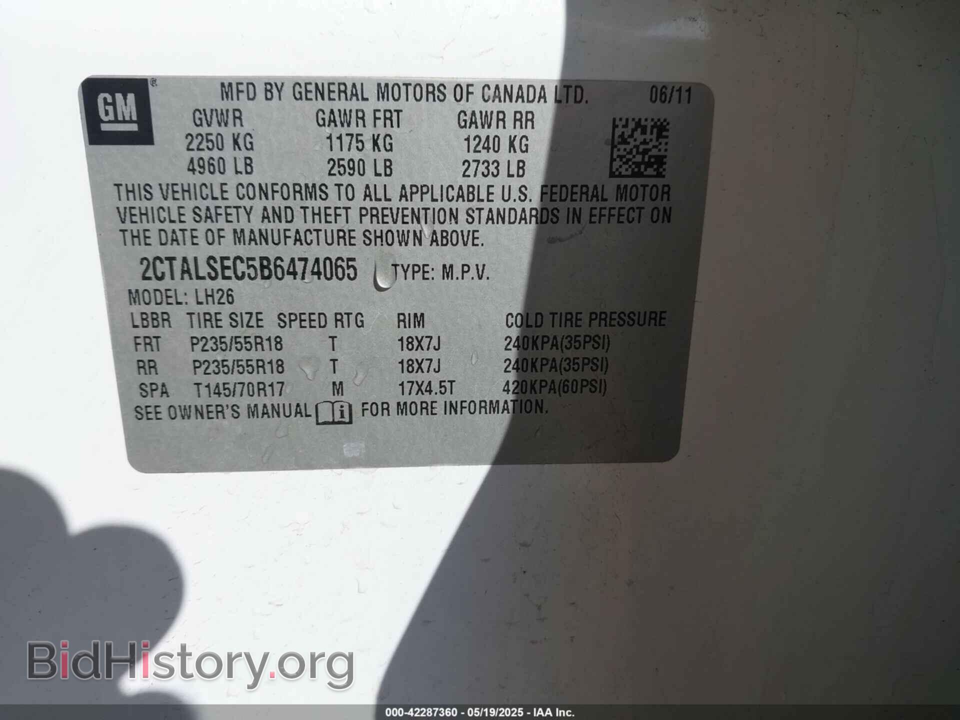 2011 GMC TERRAIN - VIN: 2CTALSEC5B6474065 - Photo 9