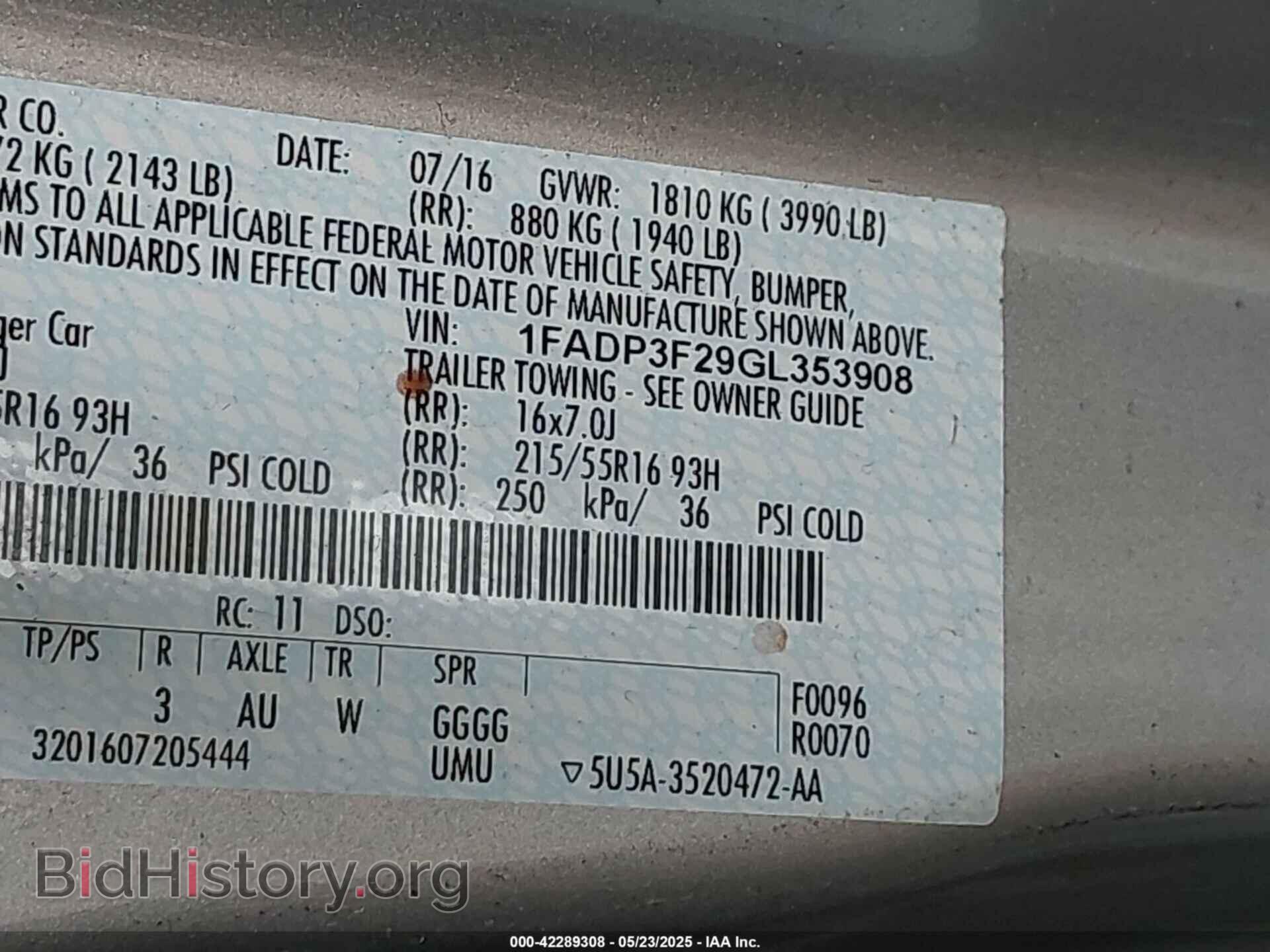 2016 FORD FOCUS - VIN: 1FADP3F29GL353908 - Фото 9