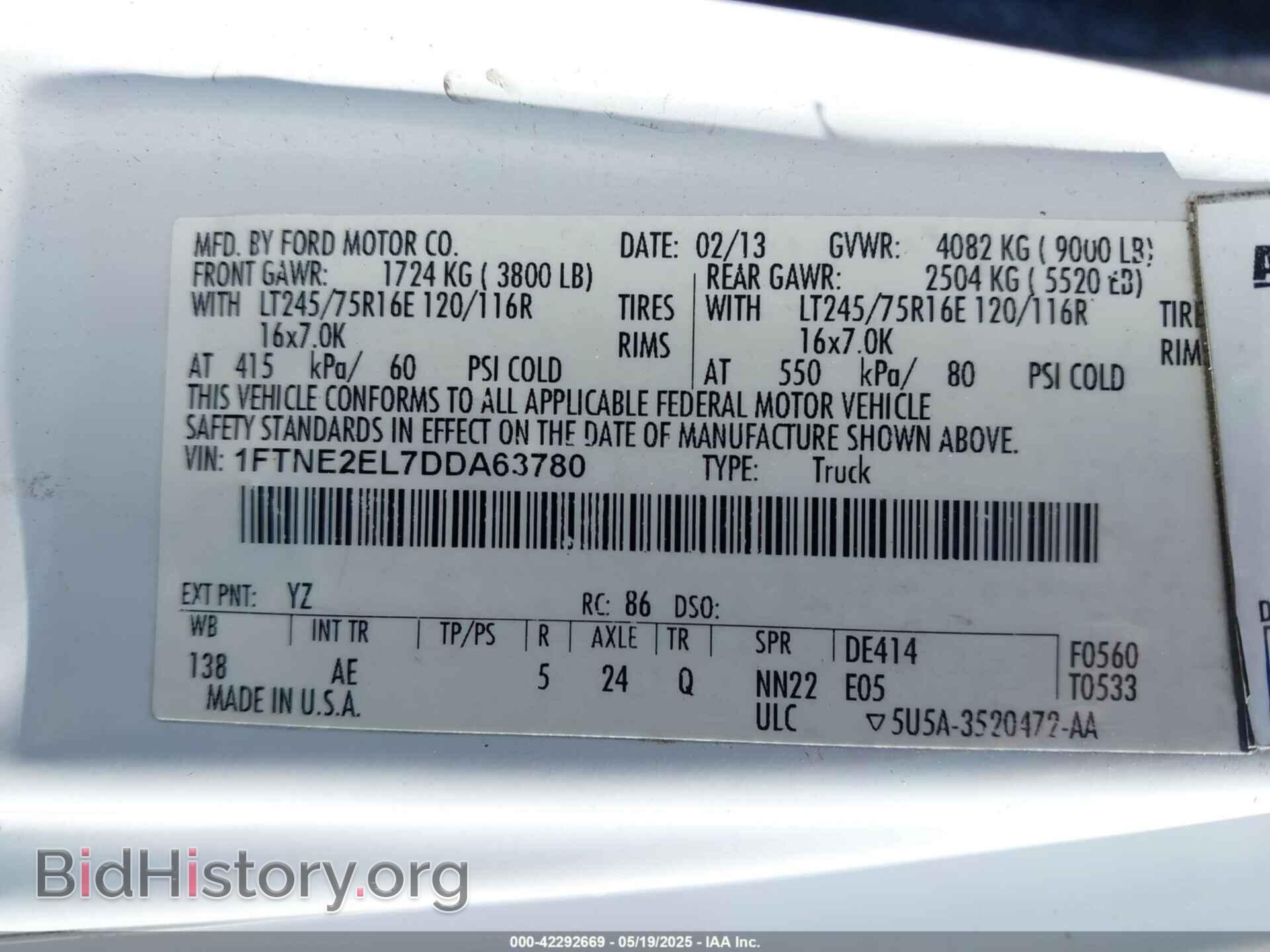2013 FORD E-250 - VIN: 1FTNE2EL7DDA63780 - Фото 9