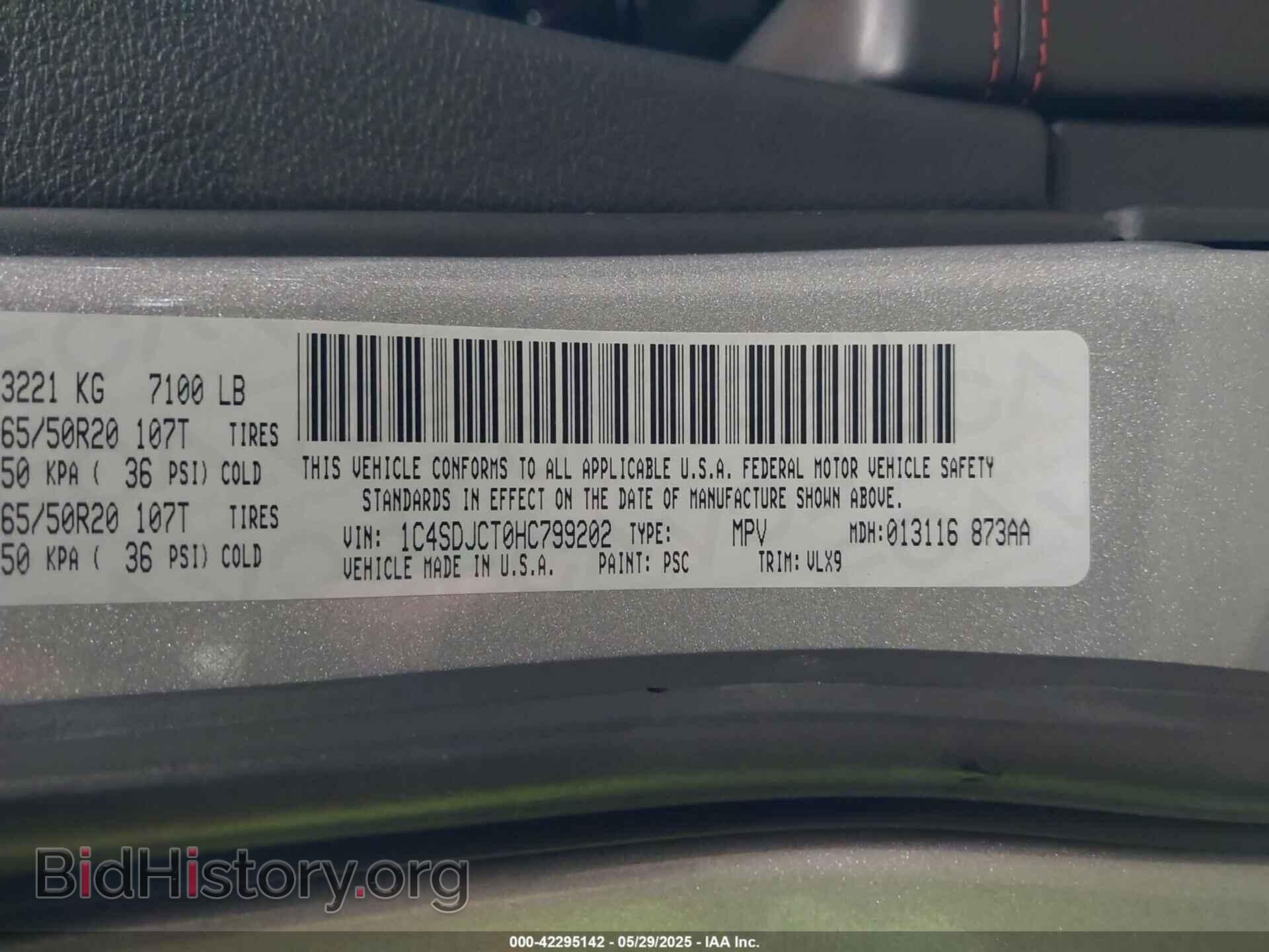 2017 DODGE DURANGO - VIN: 1C4SDJCT0HC799202 - Фото 9
