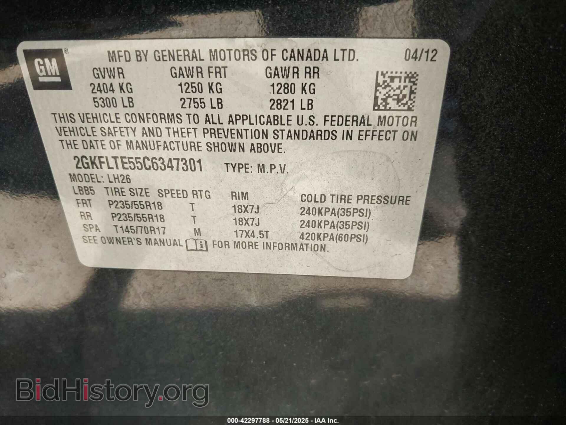 2012 GMC TERRAIN - VIN: 2GKFLTE55C6347301 - Photo 9