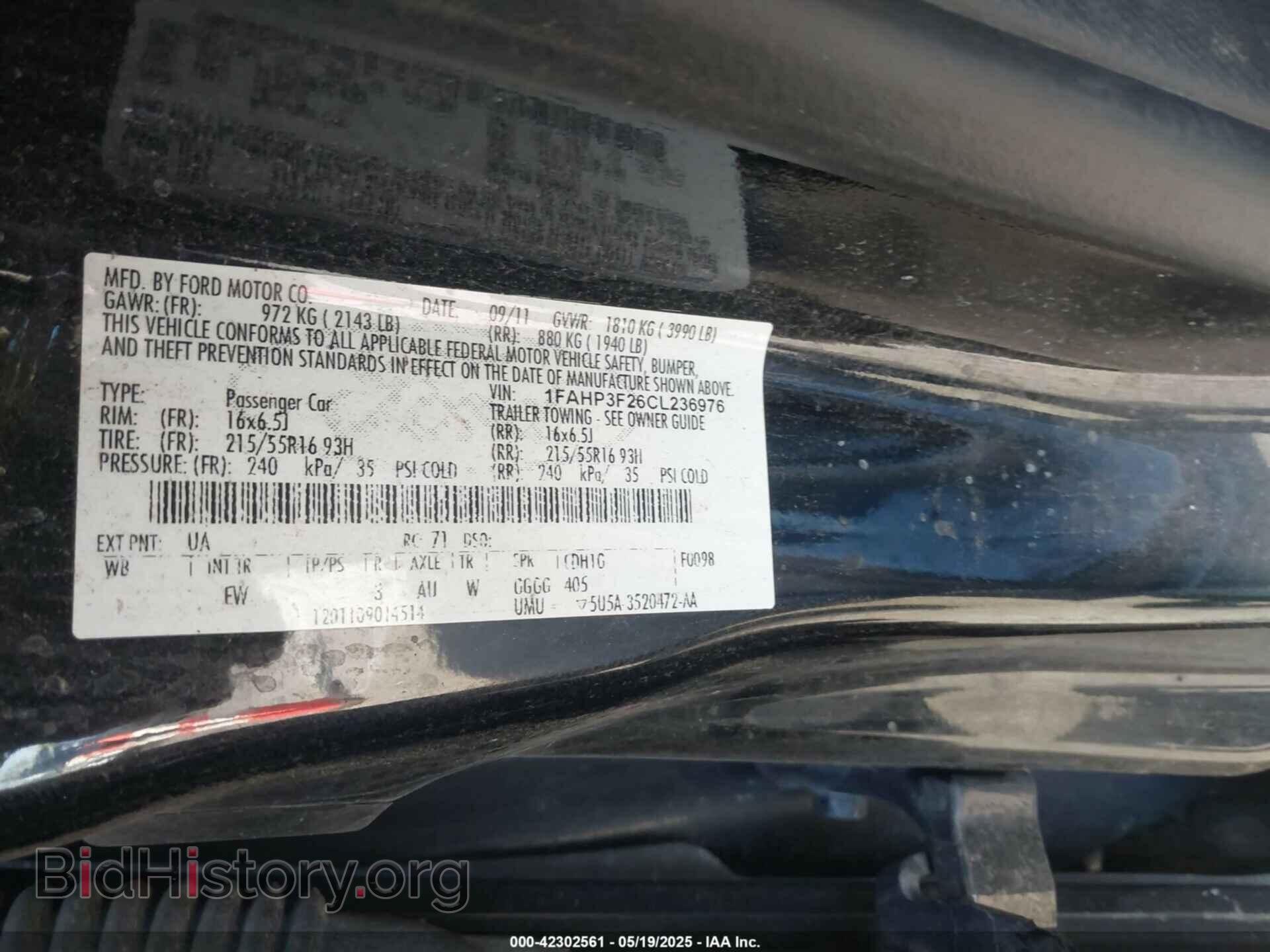 2012 FORD FOCUS - VIN: 1FAHP3F26CL236976 - Фото 9