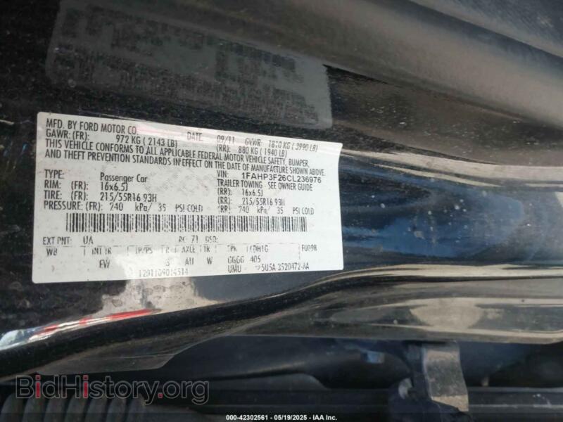 2012 Ford FOCUS (VIN 1FAHP3F26CL236976) — фото 9 из 16