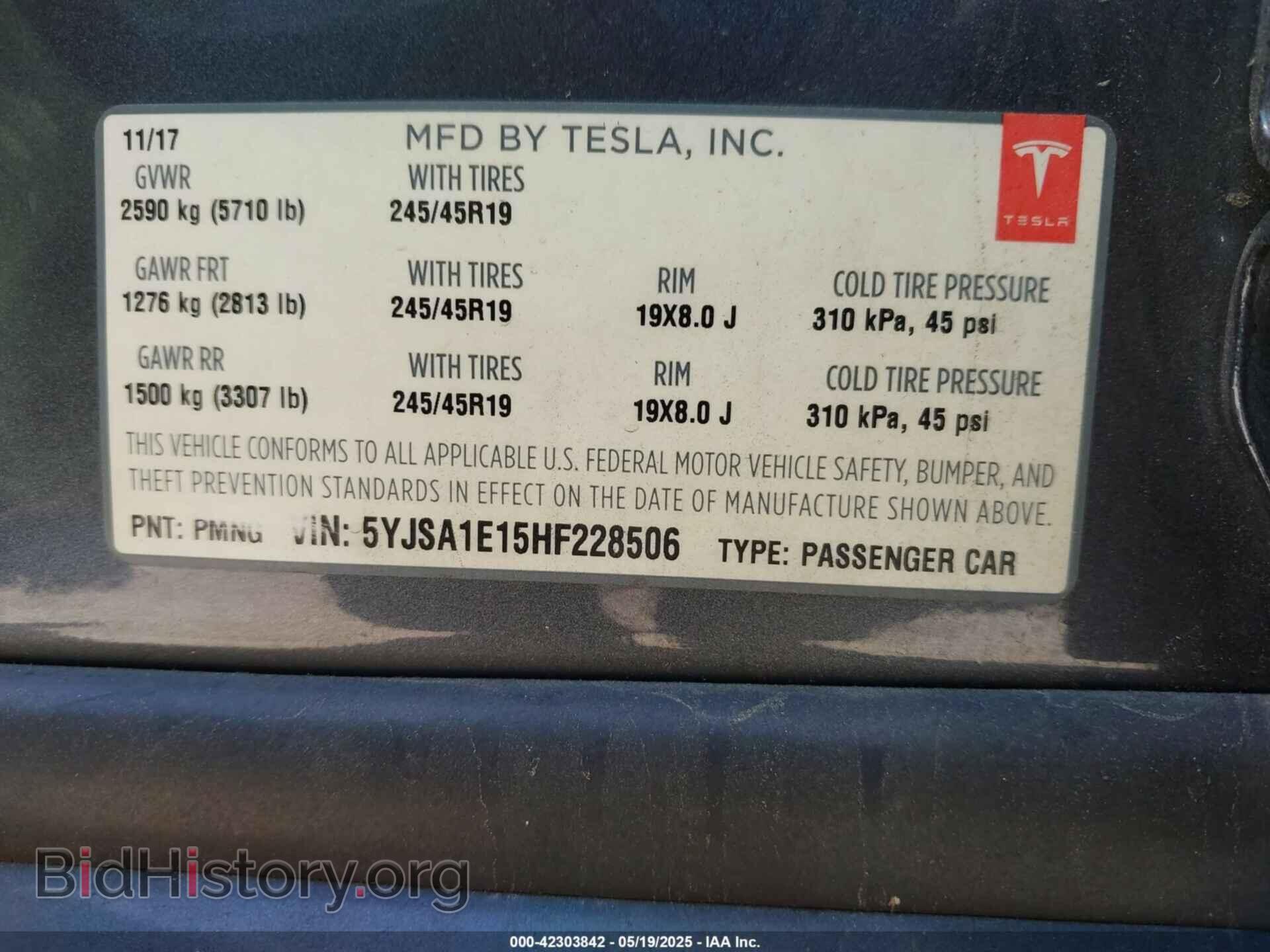 2017 TESLA MODEL S - VIN: 5YJSA1E15HF228506 - Photo 9