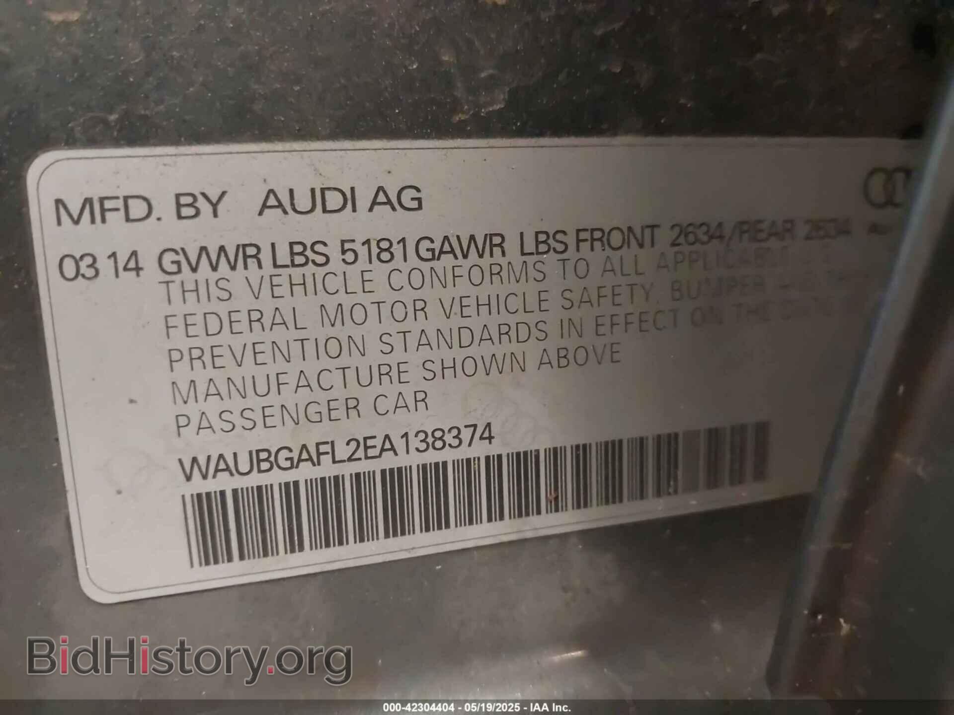 2014 AUDI S4 - VIN: WAUBGAFL2EA138374 - Фото 9