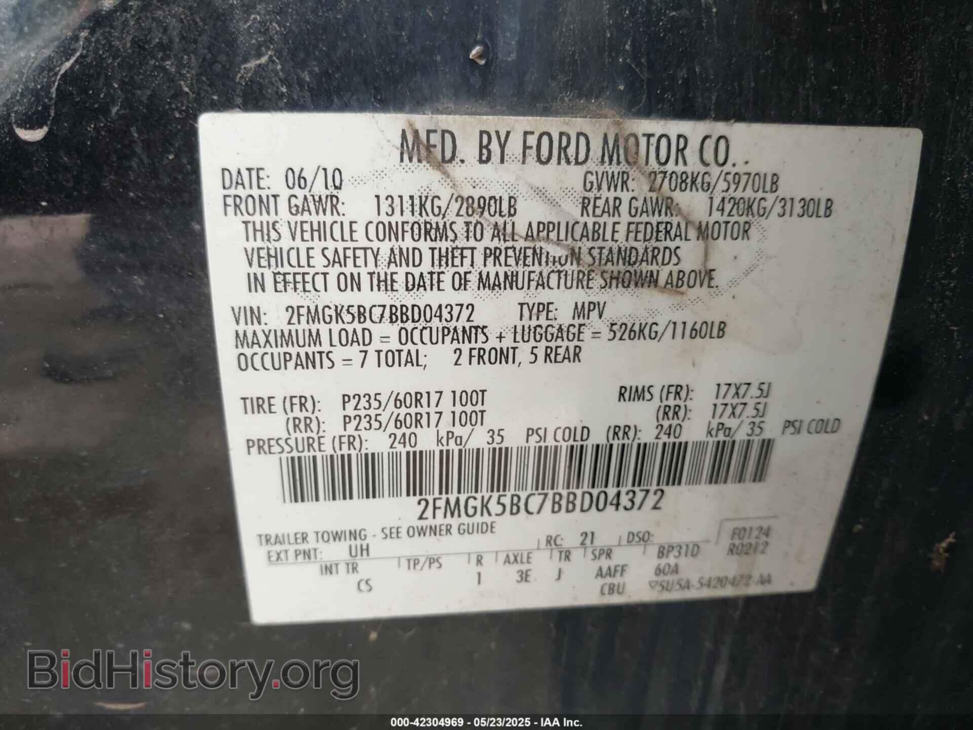 2011 FORD FLEX - VIN: 2FMGK5BC7BBD04372 - Photo 9